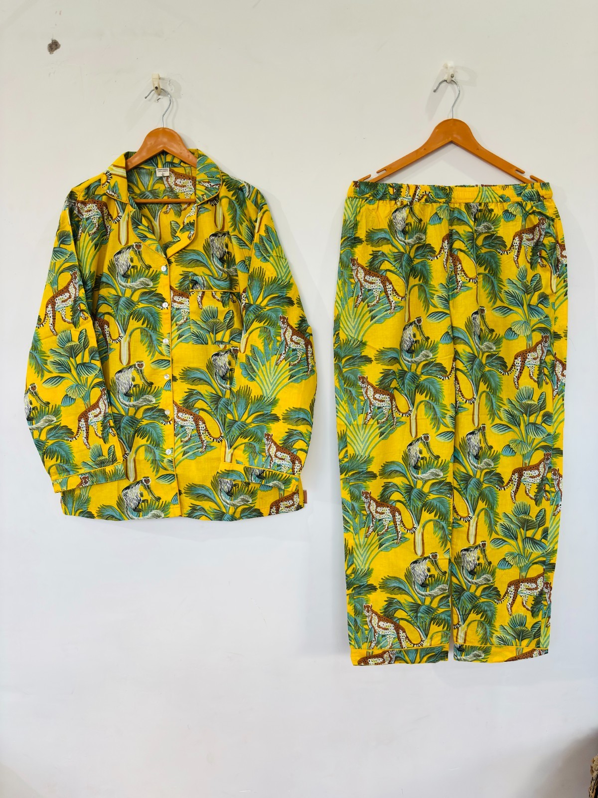 Animal Print Cotton Pajama Set:Summer Loungewear night wear for woman’s giftitem