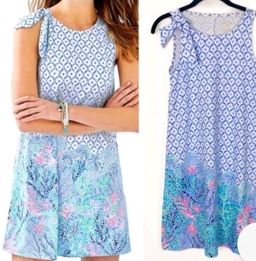 Lilly Pulitzer Luella Swing Dress In Sea La Vie Sz M Floral Print