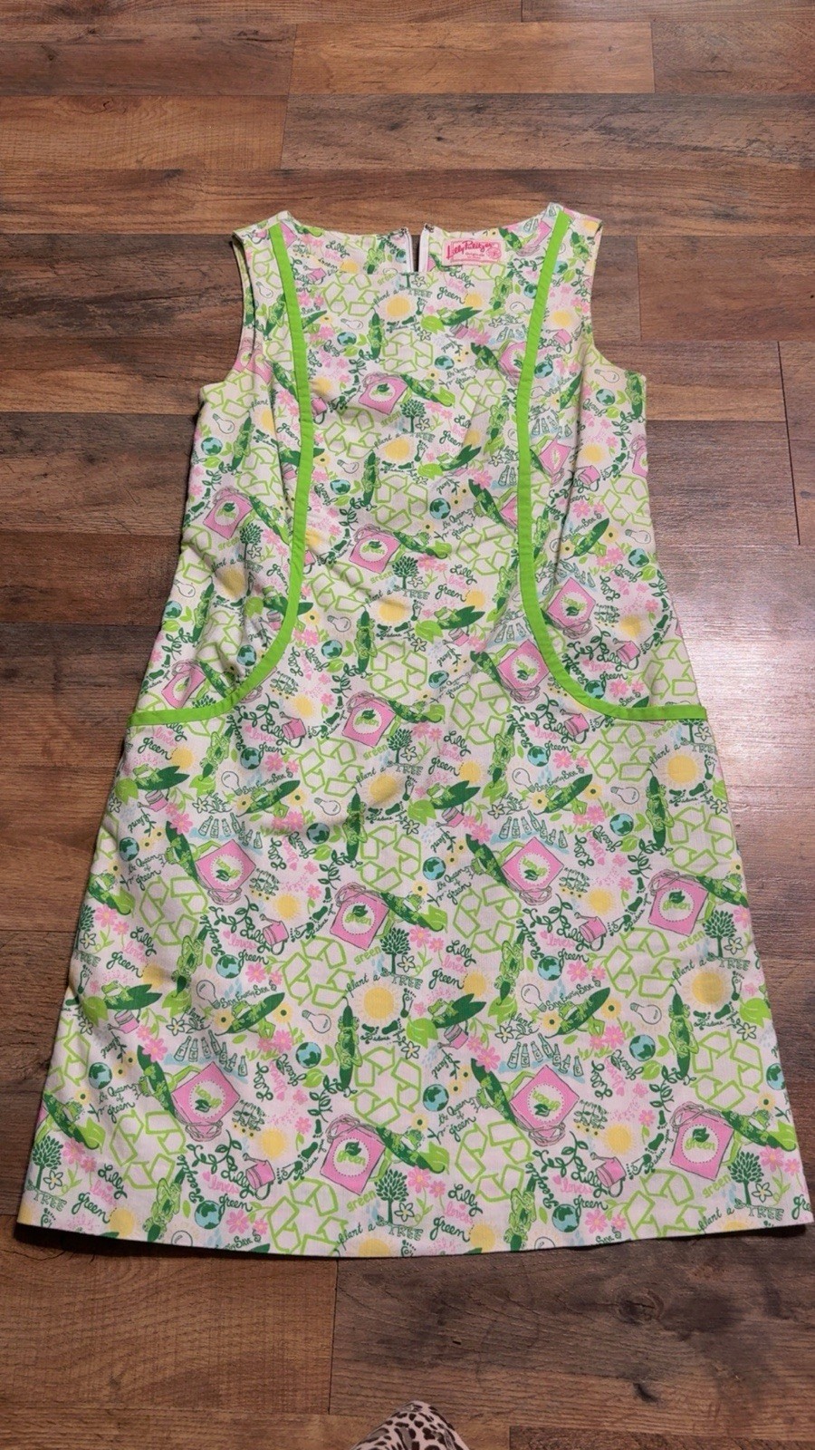 Vintage Lilly Pulitzer Shift Dress Novelty Garden Print Prep Resort Cottagecore