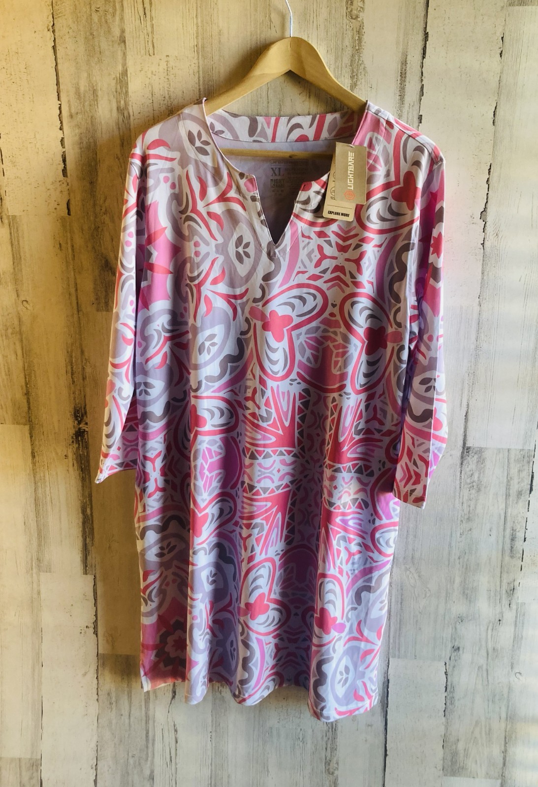 NWT Lightbare UPF 50+ Dress XL Pink UV Sun Protection Pockets Moisture Wicking