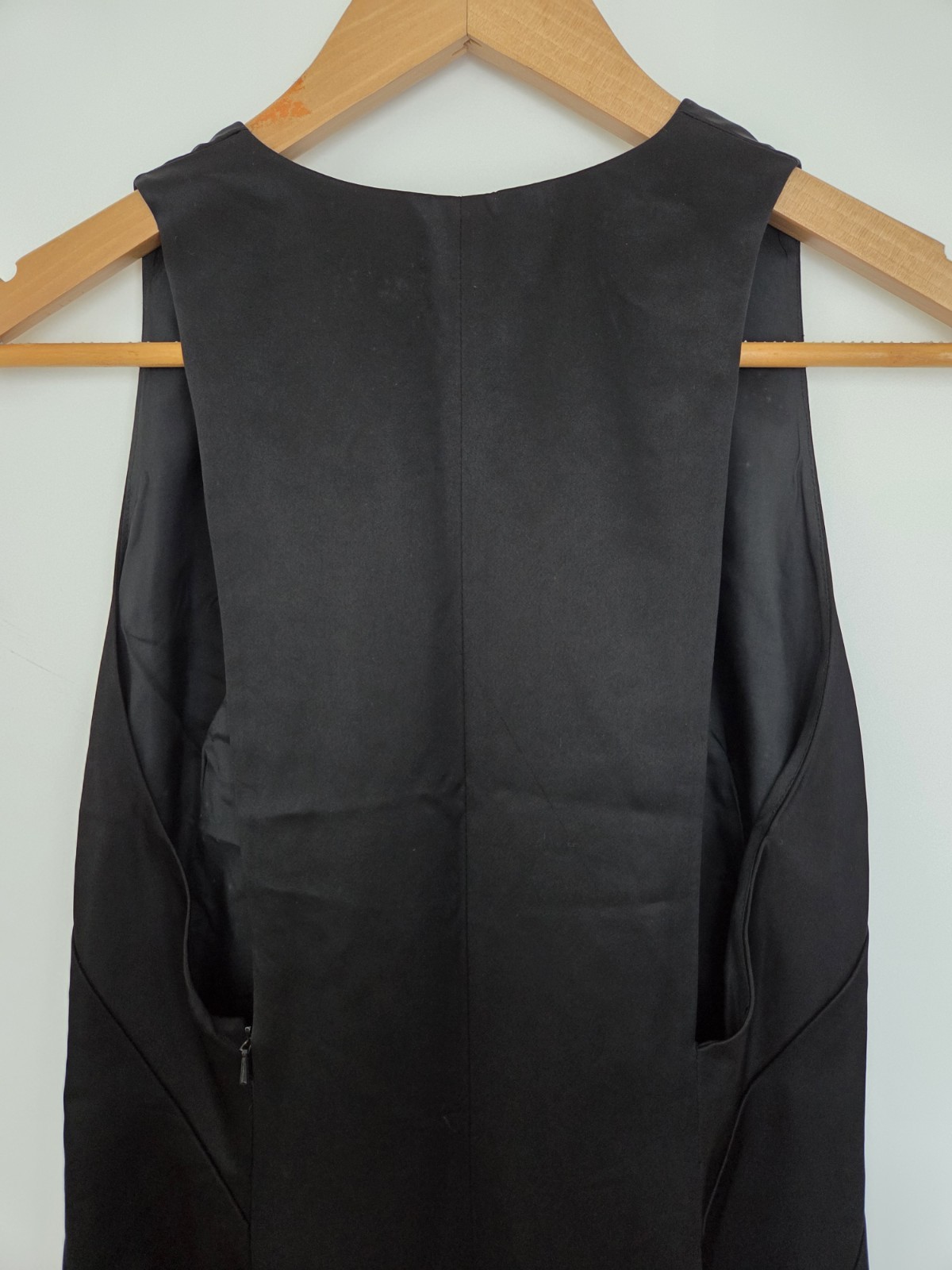Vintage French Connection Black Sleeveless Maxi Dress Deep V-Neck | Size Small