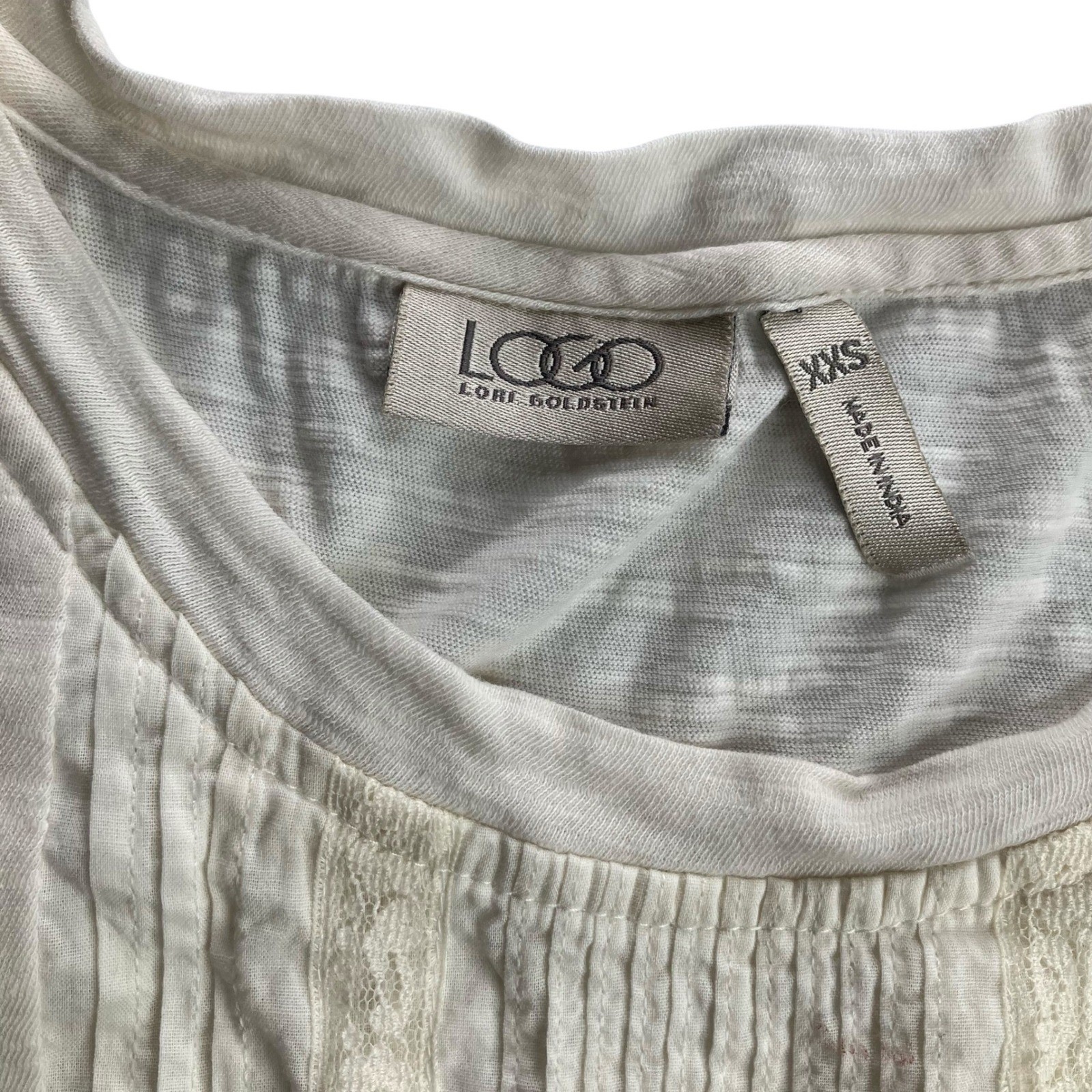 LOGO LORE GOLDSTEIN Off White Textured Linen Blend Tunic Dress XXS