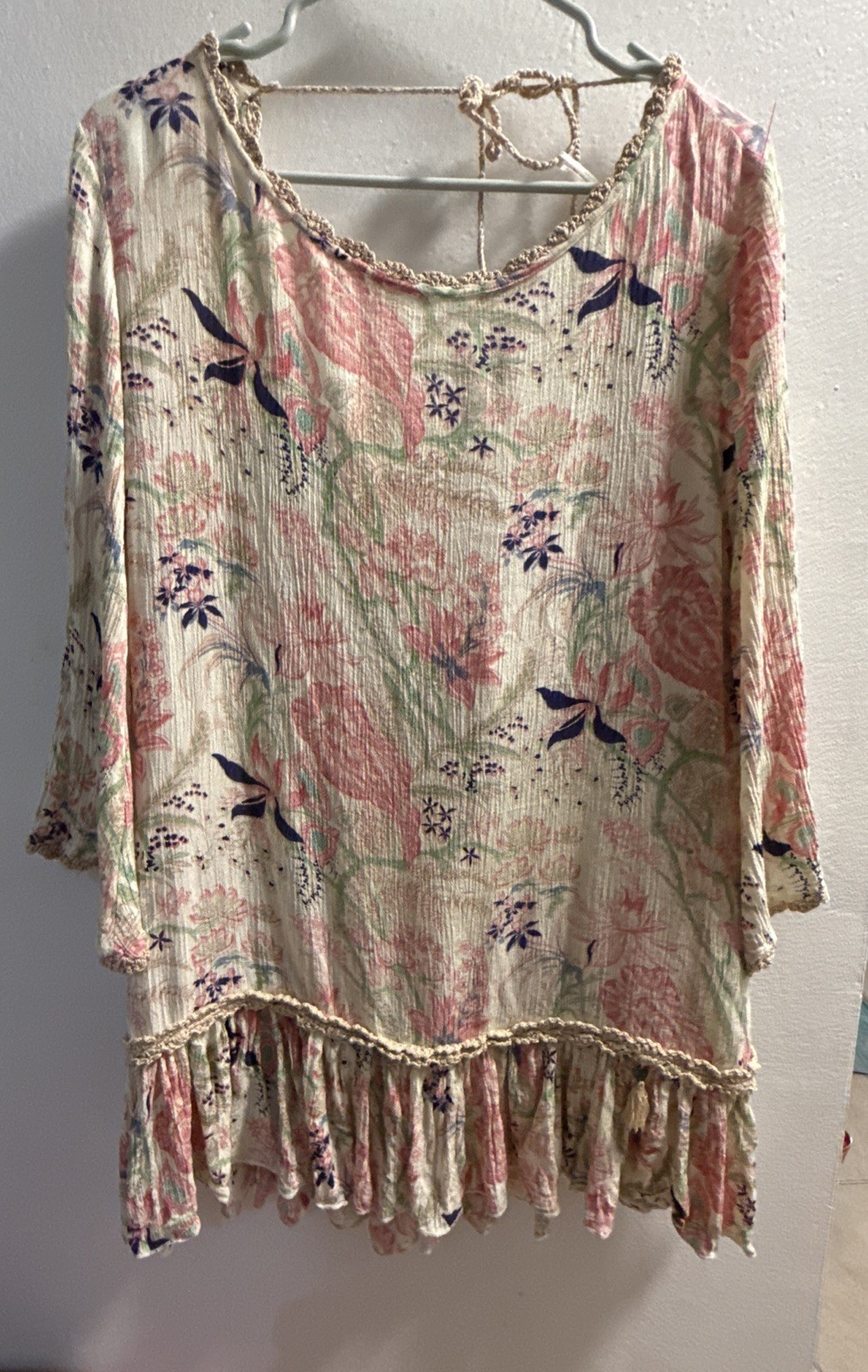Z&L Women’s Floral Sleeve Beach Cover-Up Sundress Midi Length, S See Picture