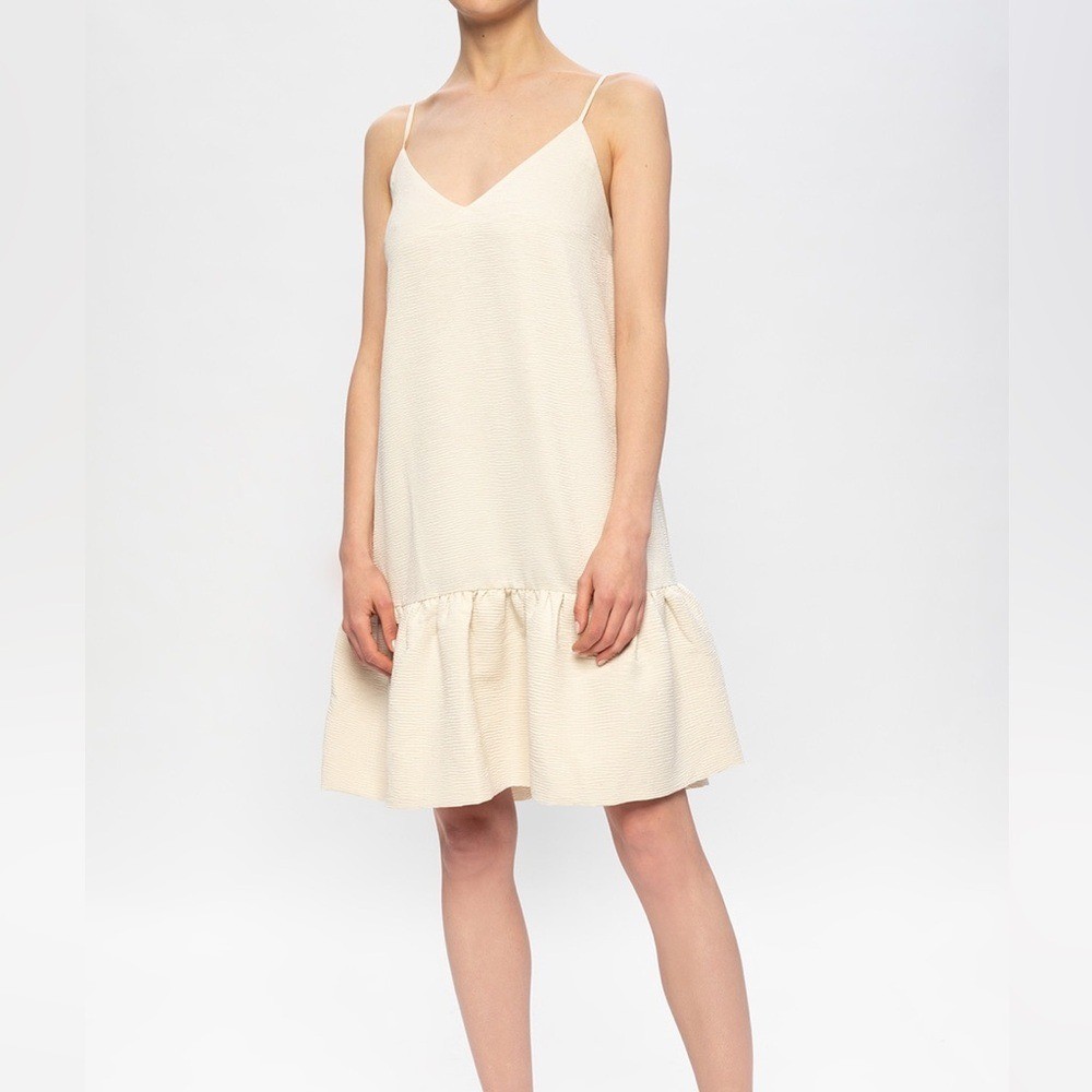 Samsoe Samsoe Judith Short Dress Warm White Size Medium Sleeveless Lined Summer