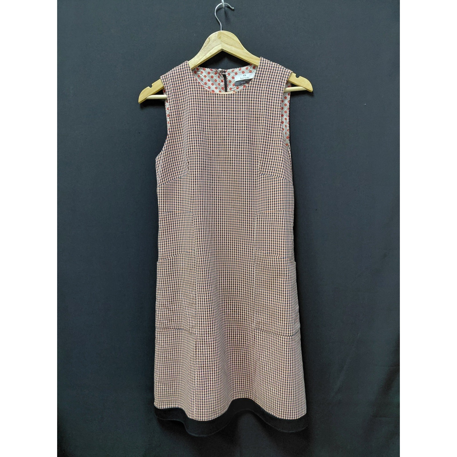 PS Paul Smith Wool Made in Italy Dress Brown Solid Sleeveless Size 40