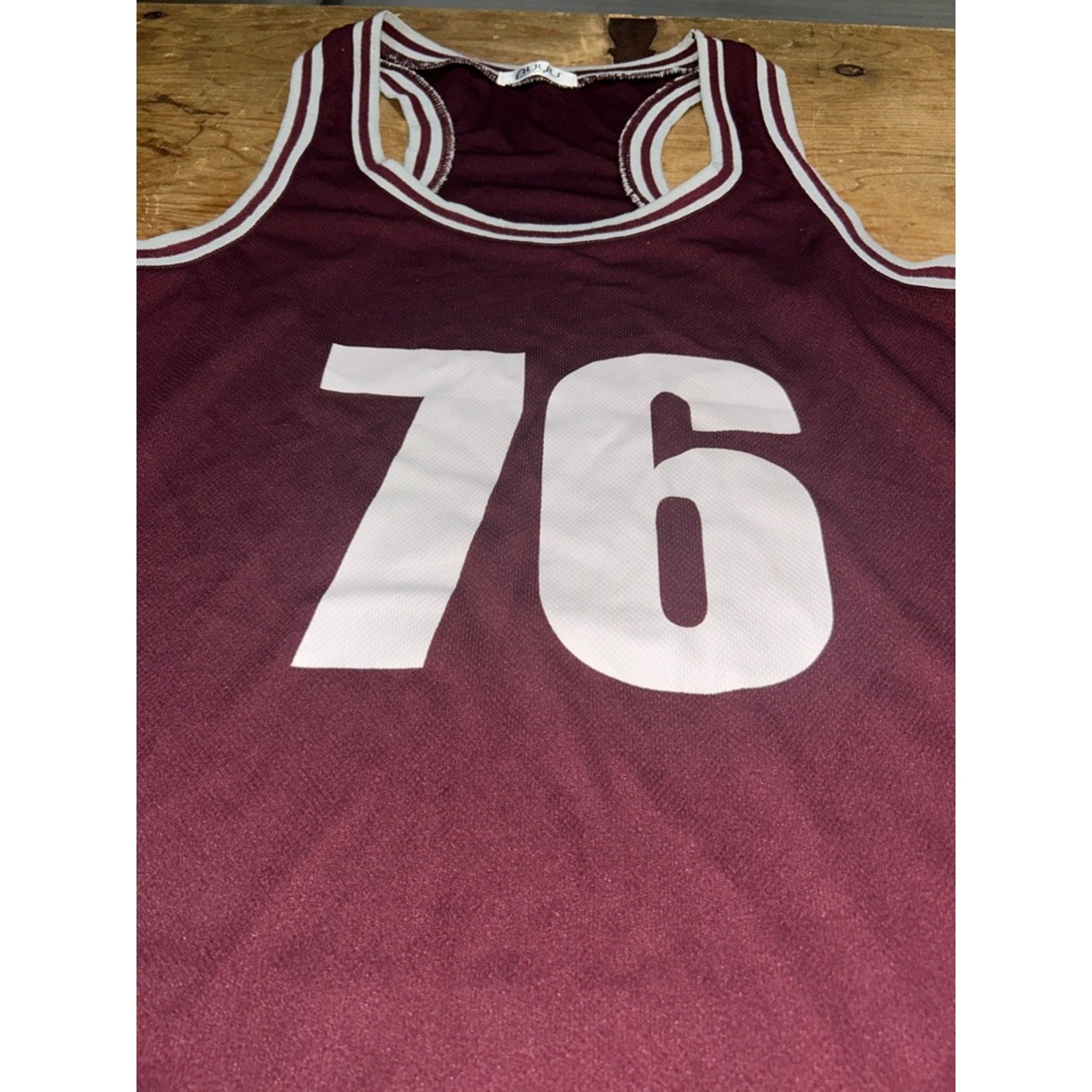 Maroon ’76’ Sleeveless Jersey Dress size small