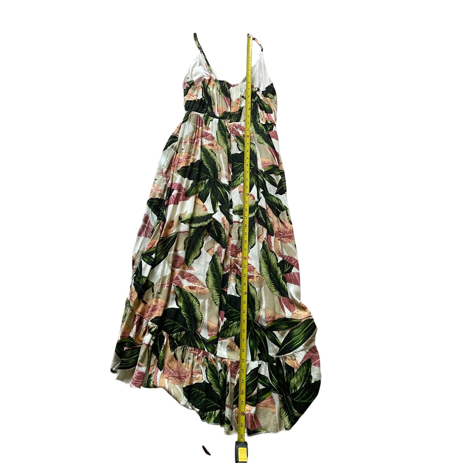 Tropical Floral High Low Maxi dress Size Medium Resort Vacation beach summer
