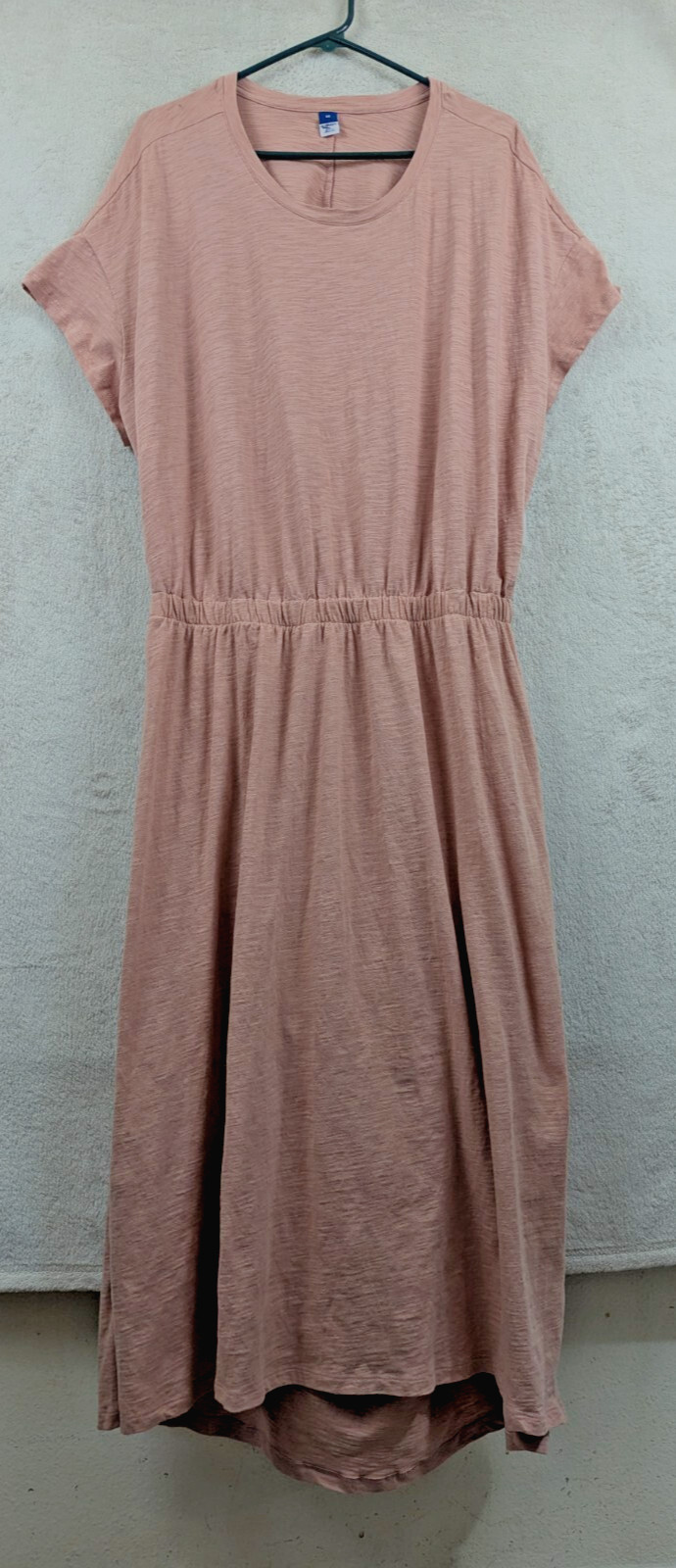 Old Navy sz 3X Midi to Maxi Dress long knit peach in color open back ss 1091