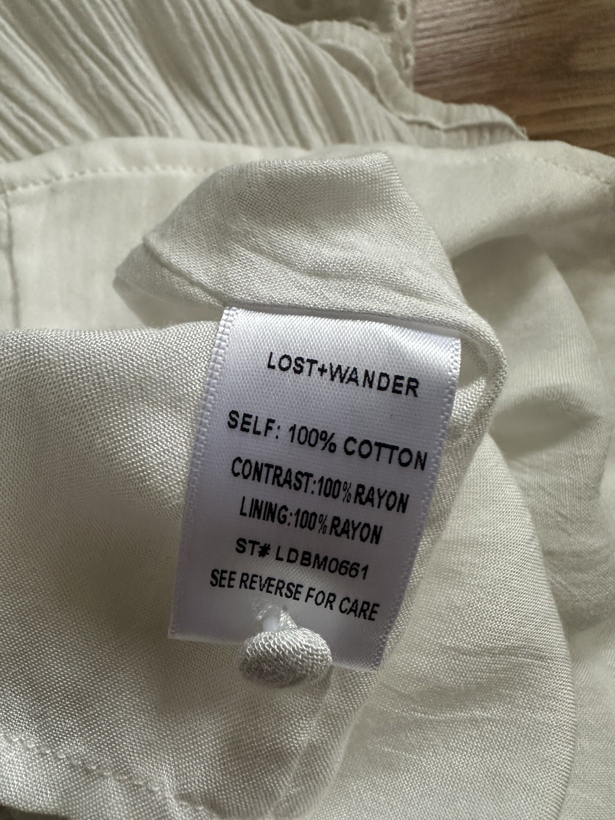 NWT Lost + Wander White Side Cut Out Dress S