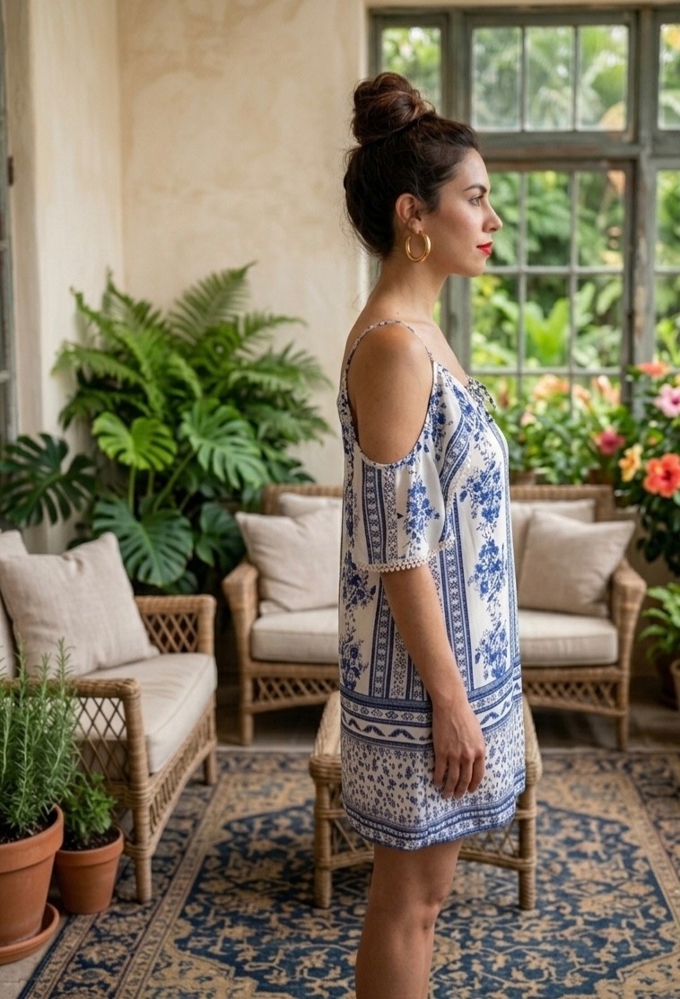 Boho Cold Shoulder Mini Dress