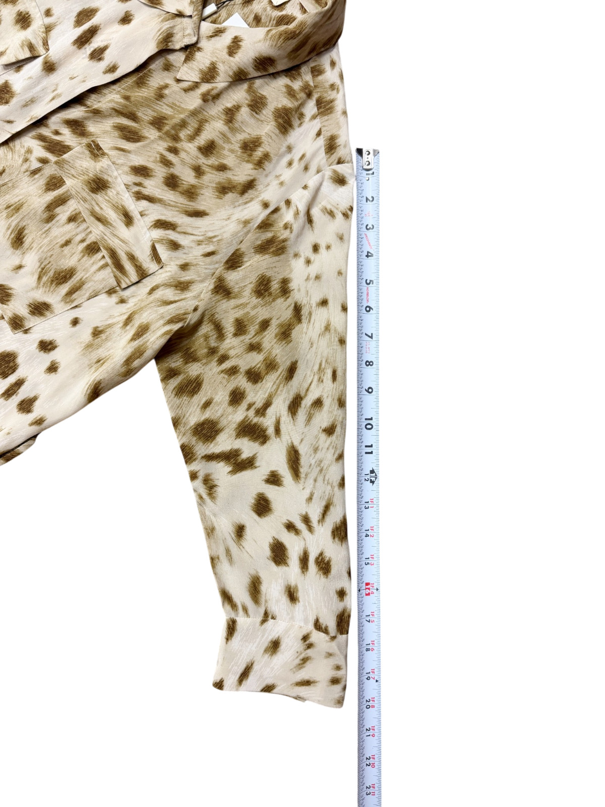 NWT L’AGENCE Cameron Silk Collar Dress Cacao Leopard Rope Belt Sleeves L Large