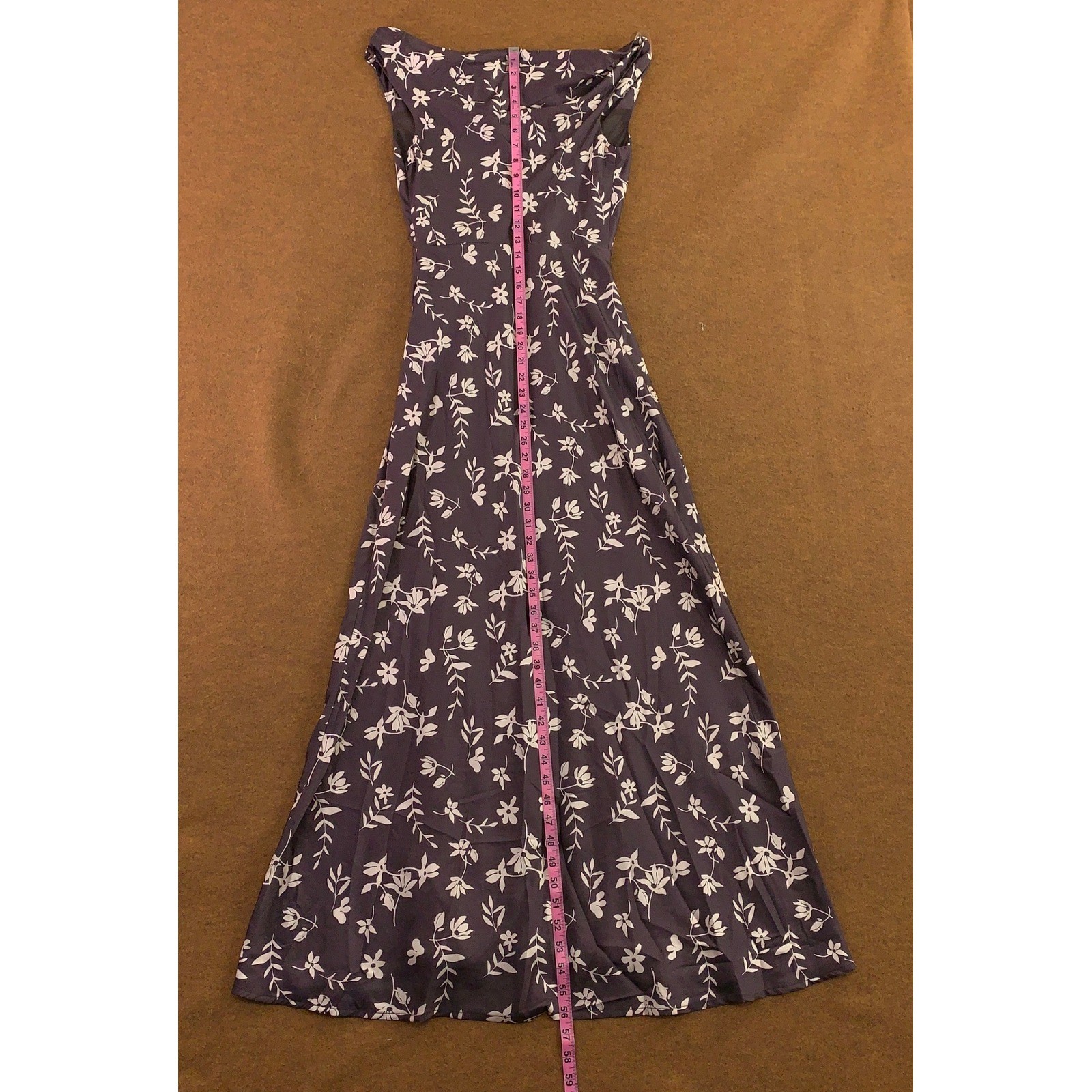 Petal and Pup Womens Small Brown Cream Floral Zafira Cowl Neck Midi Dress NWT