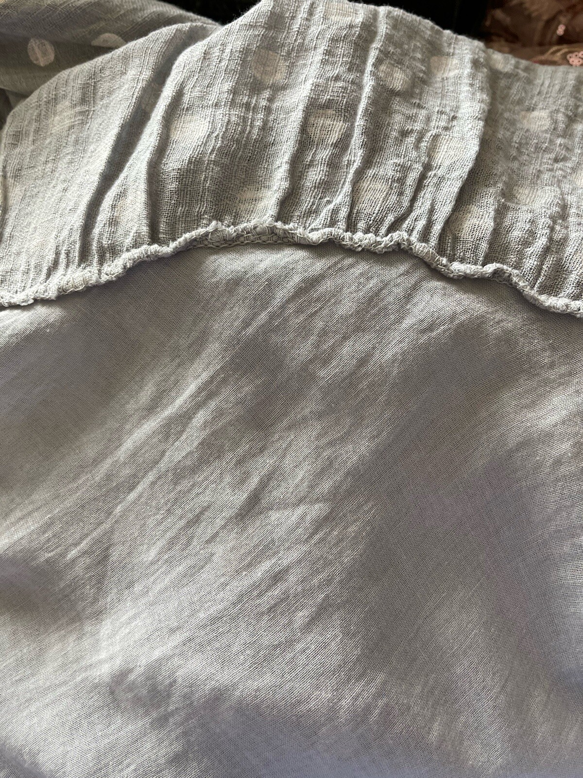 100% Lin Blanc Womens Linen Blend Dress Size 40 Gray White Sleeveless Lagenlook