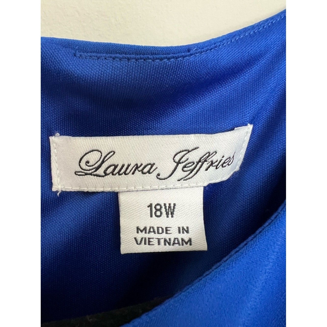 Laura Jeffries Elegant Royal Blue Midi Dress with Side Ring Detail Size 18W
