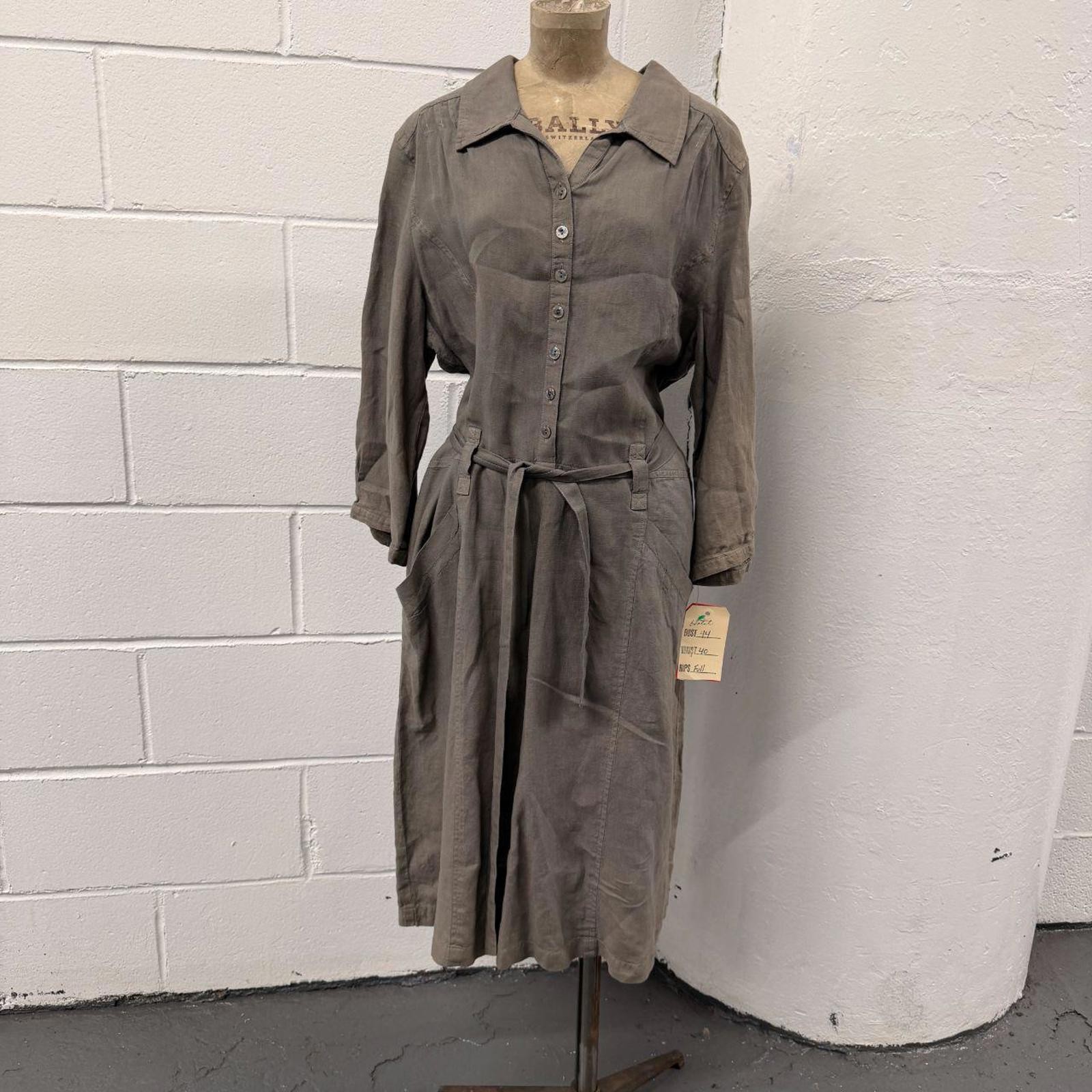 Vintage 1940s Olive Drab Cotton Utility/Workwear Dress