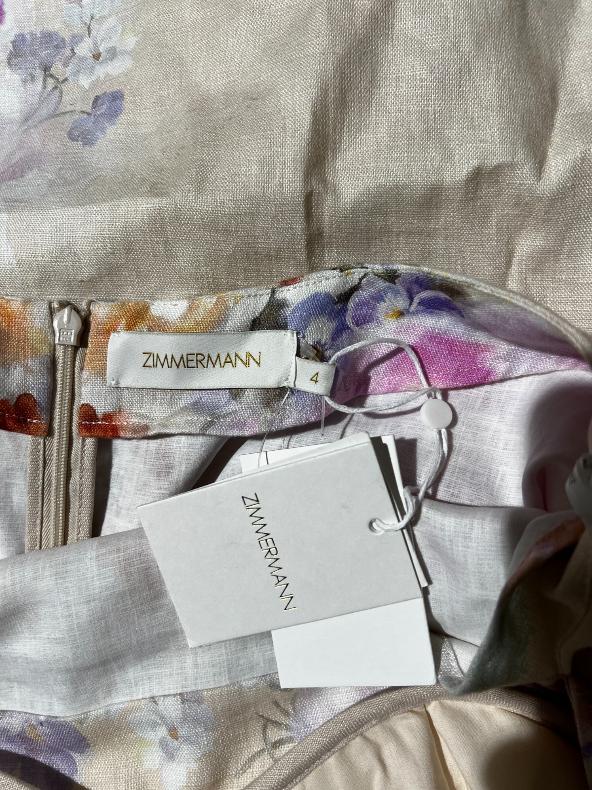 BNWT ZIMMERMANN MULTIFLORAL CRUSH MIDI DRESS – SIZE 4 / 12 US