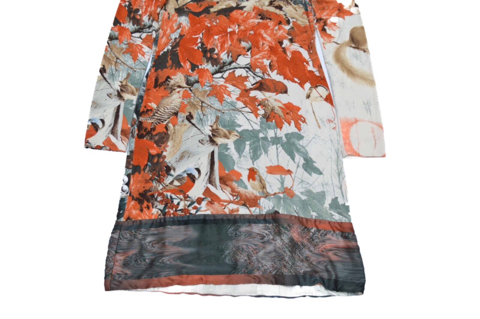 Class Roberto Cavalli Designer Autumn Forest Printed Dress Size I 44 US 10 F 40