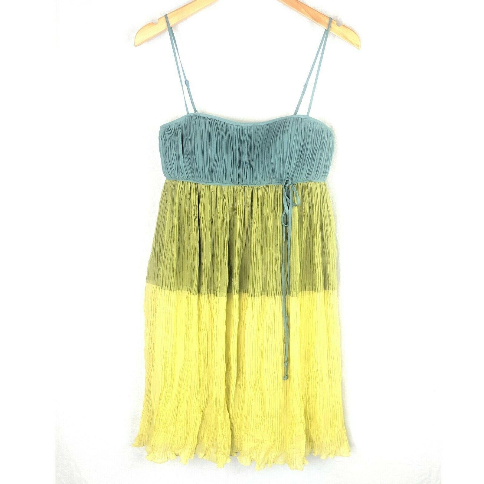 Max And Cleo Slip Dress Womens 4 Spaghetti Strap Silk Crepe Empire Waist Summer