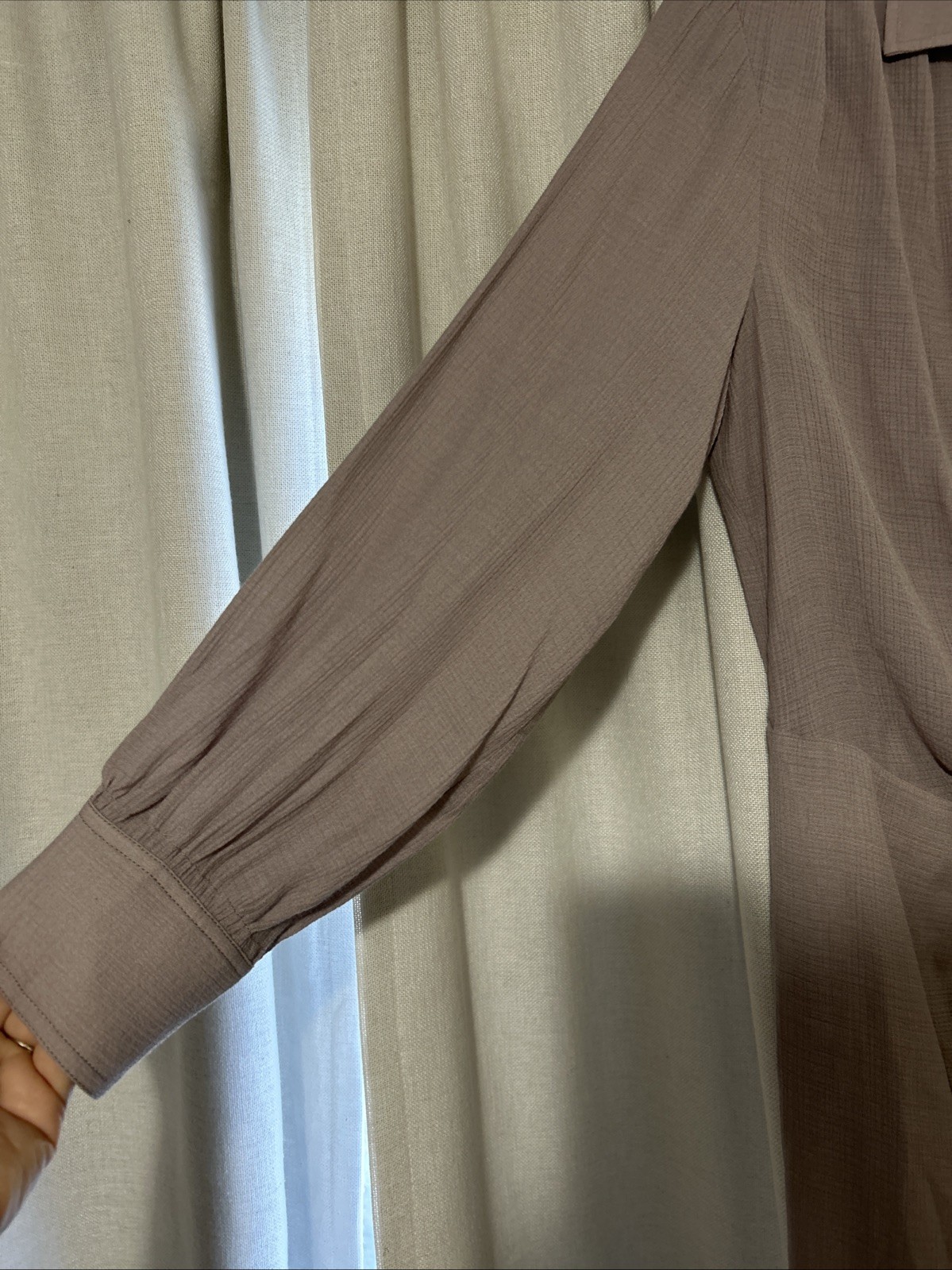 Brochu Walker Madsen Button-Down Shirt Dress Long Sleeve Grey Size Large