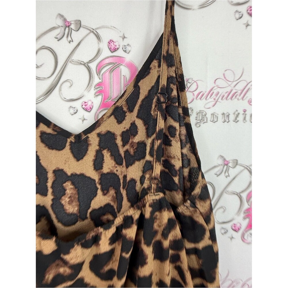 SHEIN Brown and Black Leopard Print Midi Dress