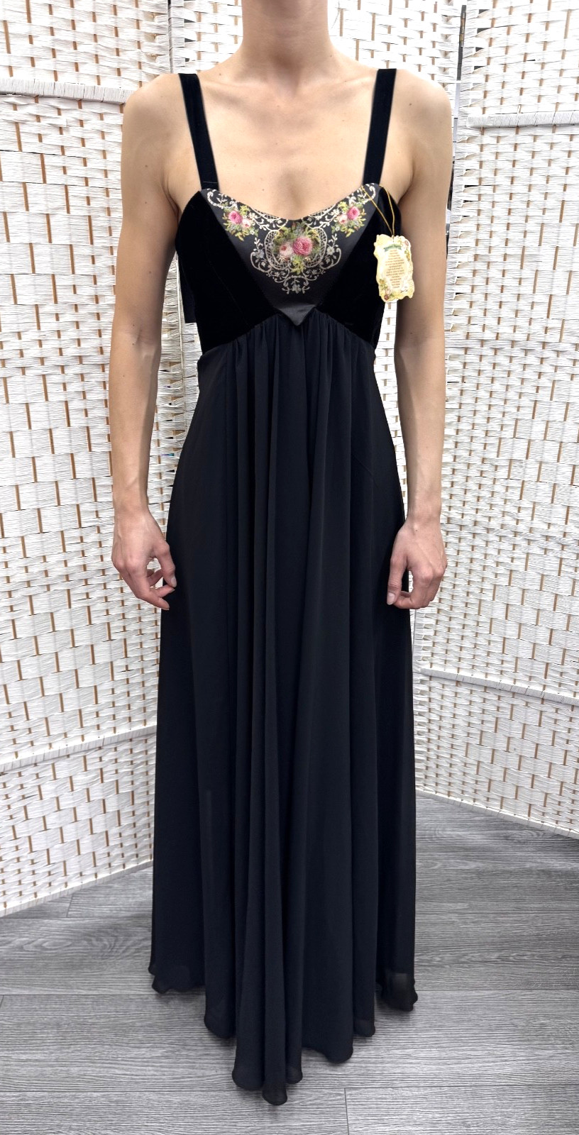 Michal Negrin Full Length Black Summer Dress Size – S –