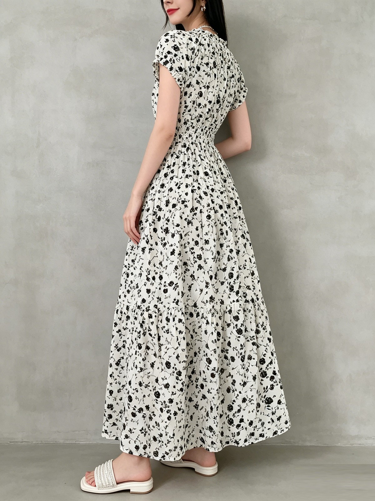 Ladies Chic Bohemian Elegant Gown Elastic Waist Flowy Cut All Size Fit