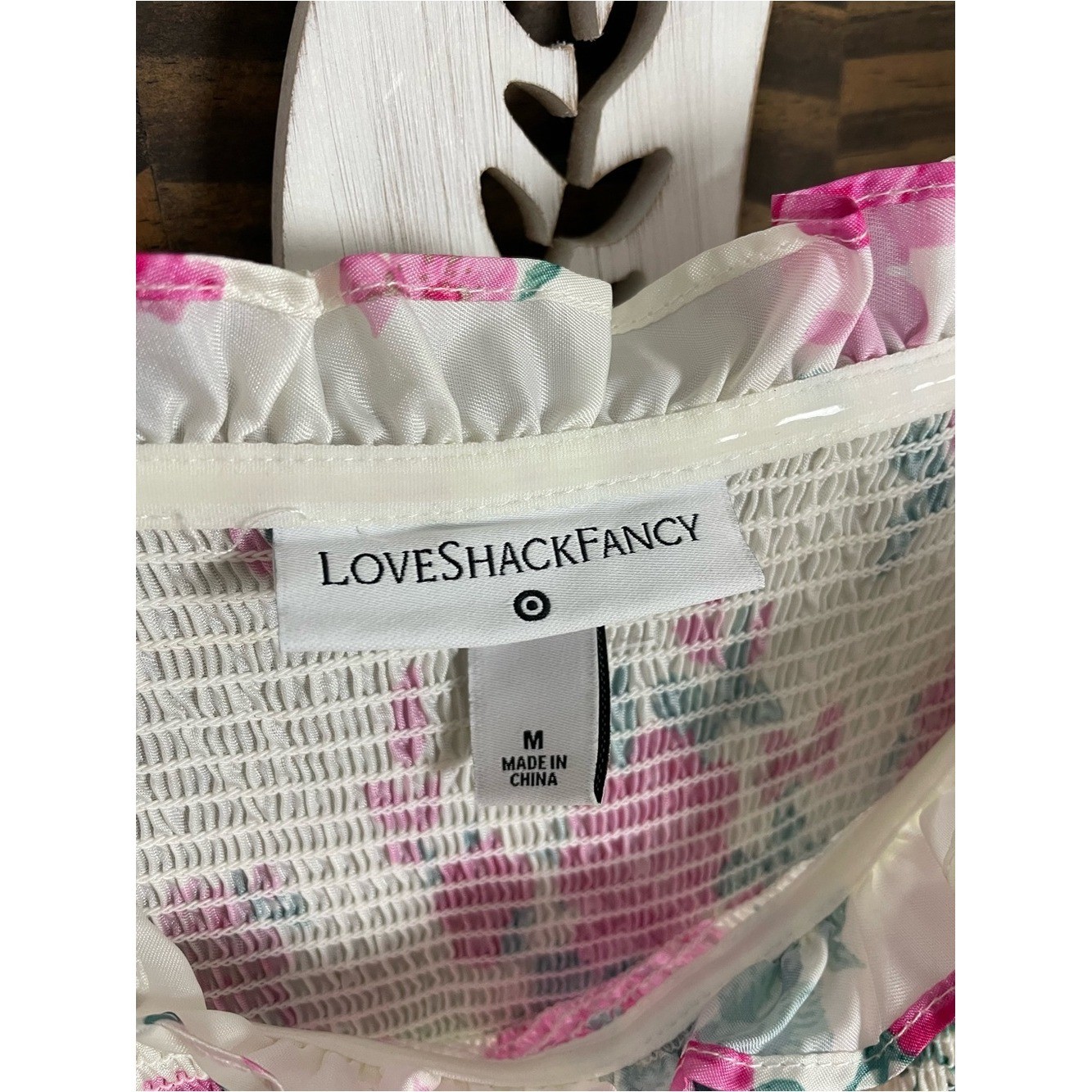 LoveShackFancy | X Target Elise Tiered Pink Floral Sundress Smocked Ruffle Midi
