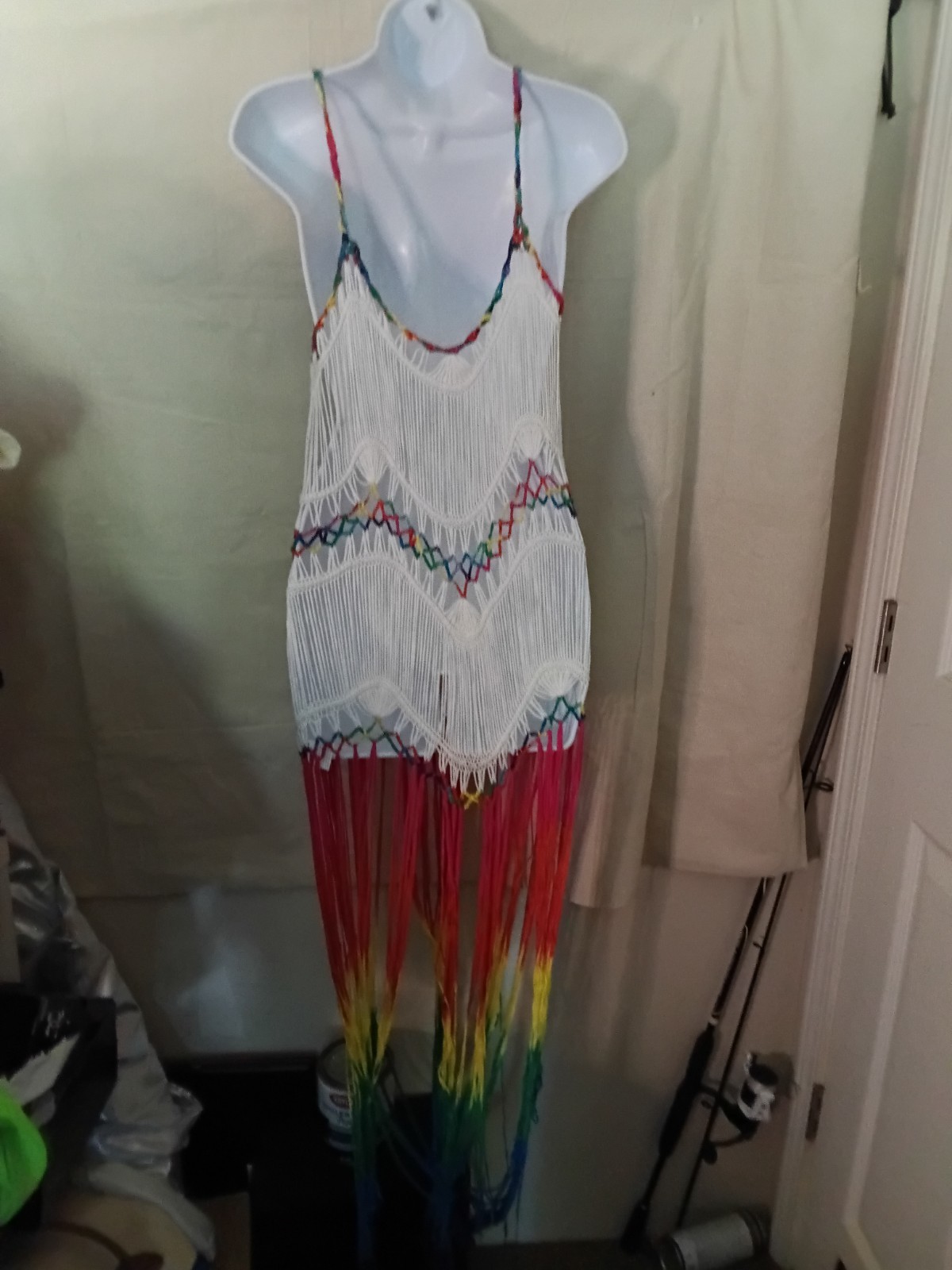 String Dresh Crochet Multi Color Festival Dress Women’s Os