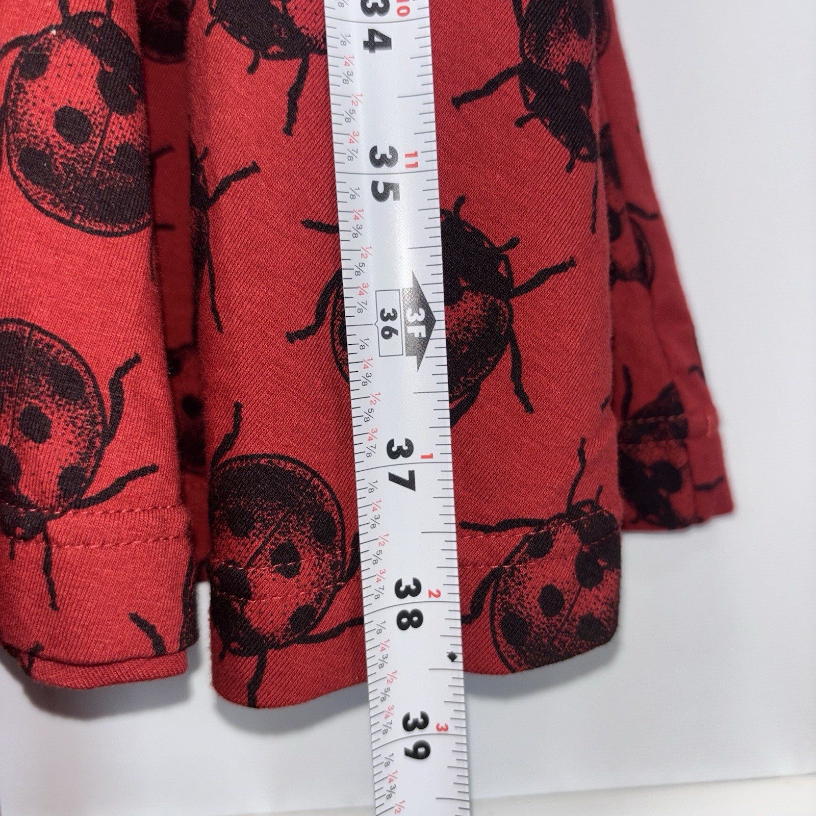 Effie’s Heart Red Ladybug Print Crisscross Back Skater Dress Size Small