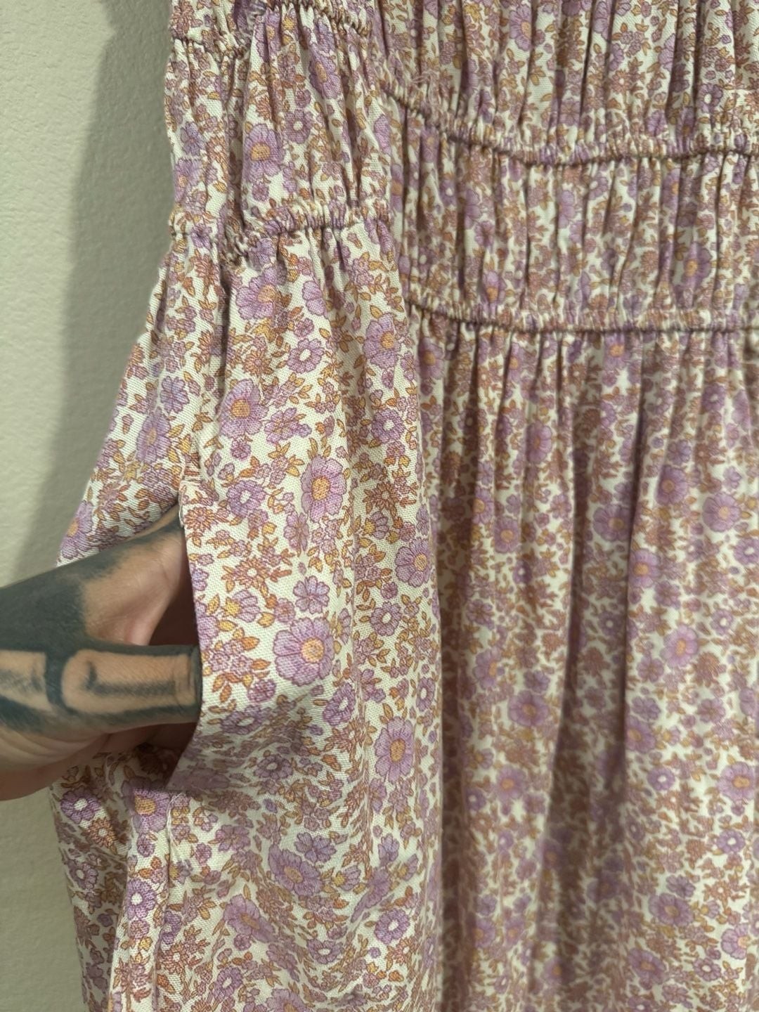 American Eagle Floral Print Ruffled Mini Dress Sz.L BNWT