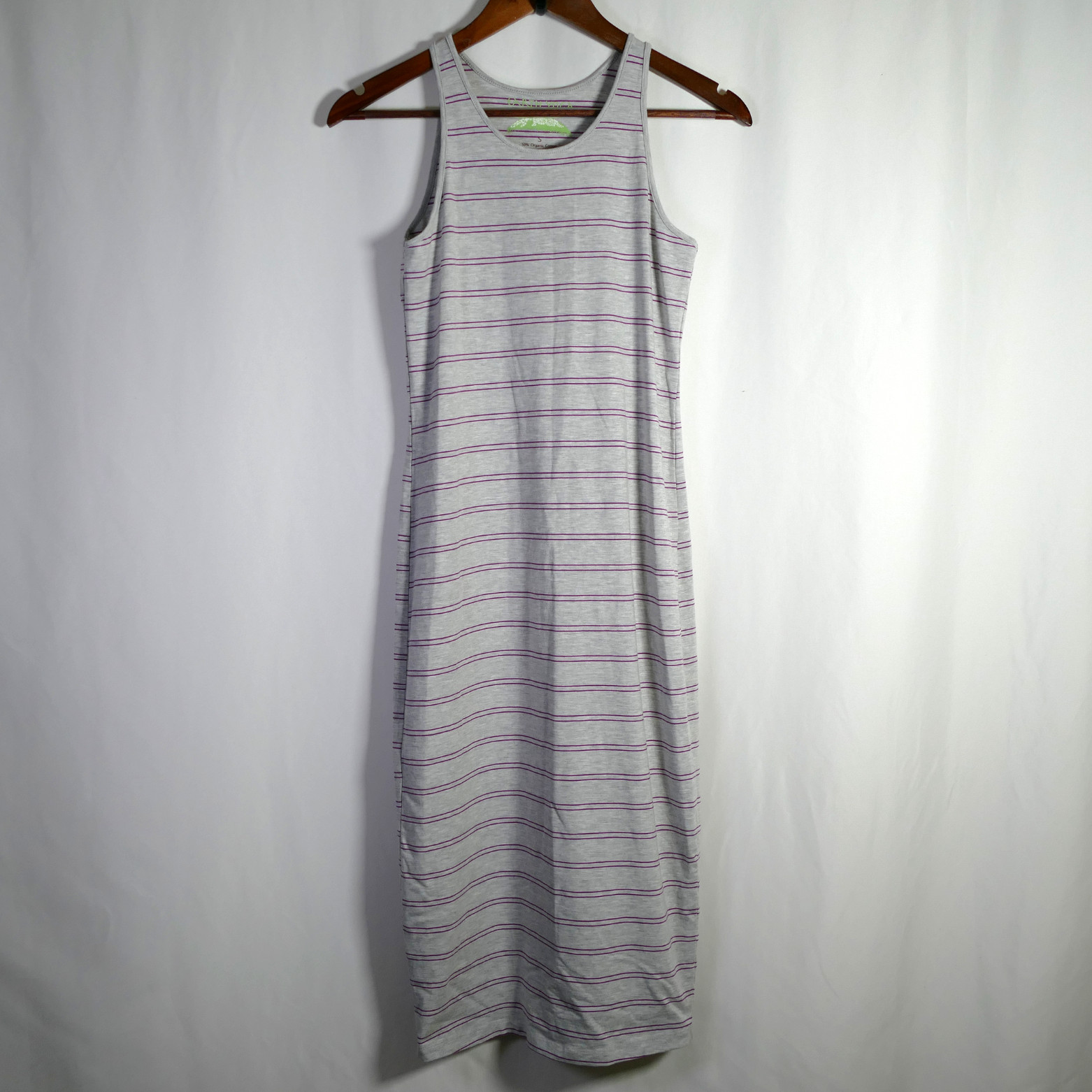 Earth Yoga Organic Cotton Bamboo Blend Midi Tank Dress Size S Bodycon Vacation