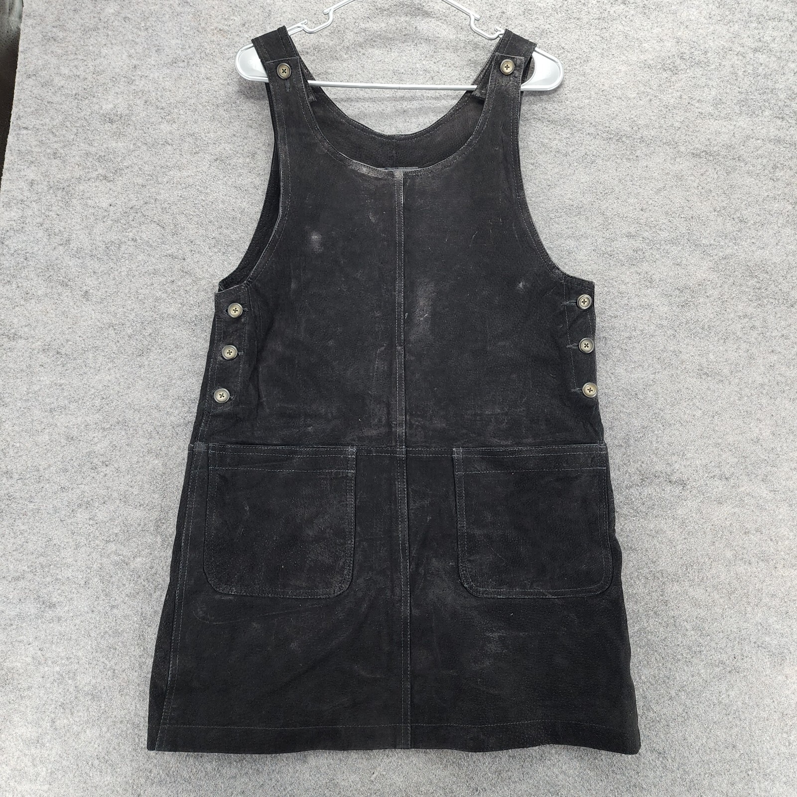 Metropolitan New York 10001 Leather Dress Womens 5/6 Black Sleeveless