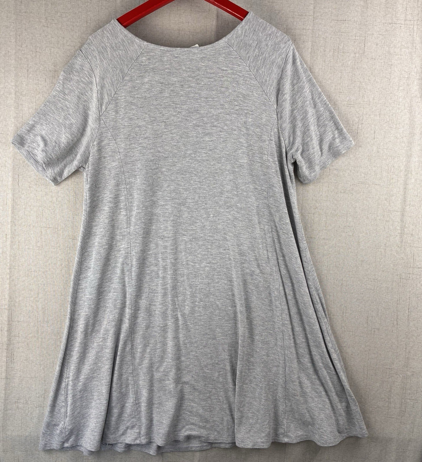 Double Zero Gray Dress L Stretch Jersey Swing Comfy Feminine Awesome Butter Soft
