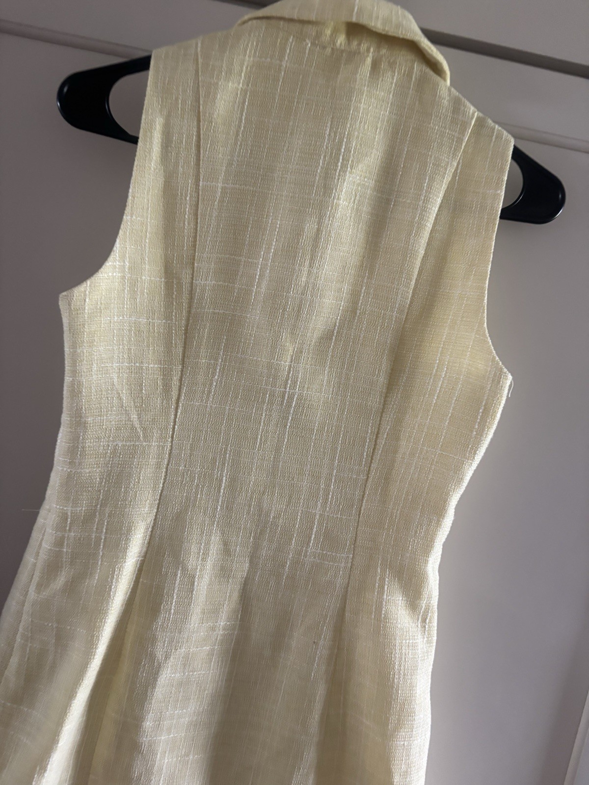 XS Lost + Wander “Golden Hour” sleeveless tweed mini dress in Lemon Drop Yellow
