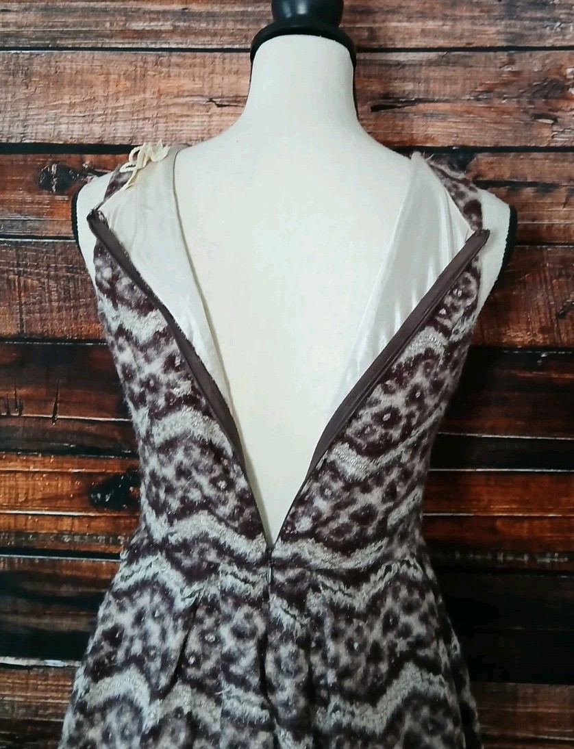 Hem & Thread Dress Size Medium Fit & Flare Lined Soft Fuzzy Leopard Print