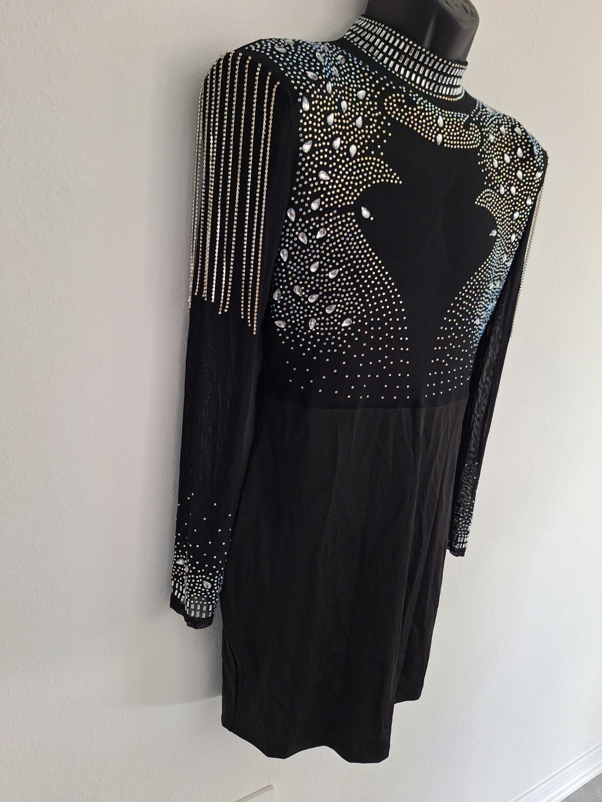 Very stylish and elegant black ladies evening gown Top Is Ses Through Size S #j1