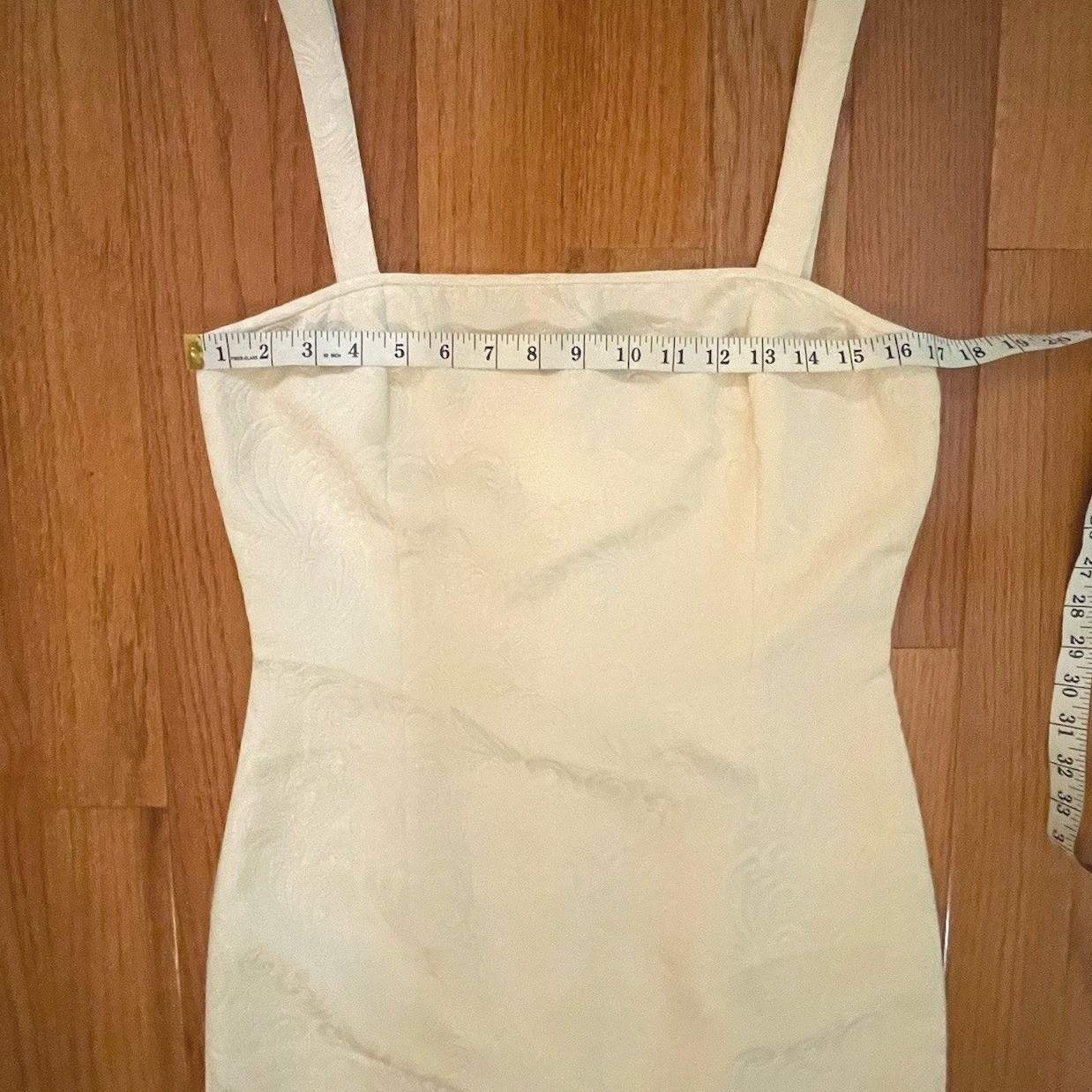 Tahari Jacquard Ivory Strap Dress Textured Size 6