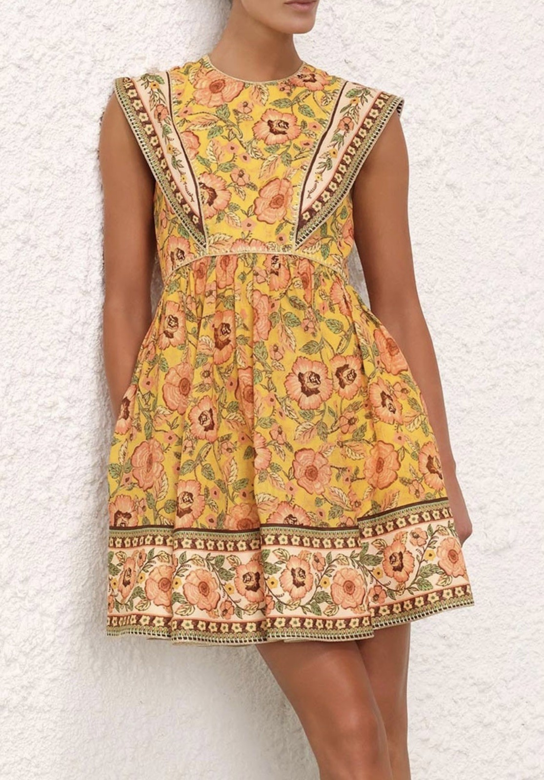 LIKE NEW-ZIMMERMANN Junie Spliced Mini Dress Size 2/ AU 12/ US 8