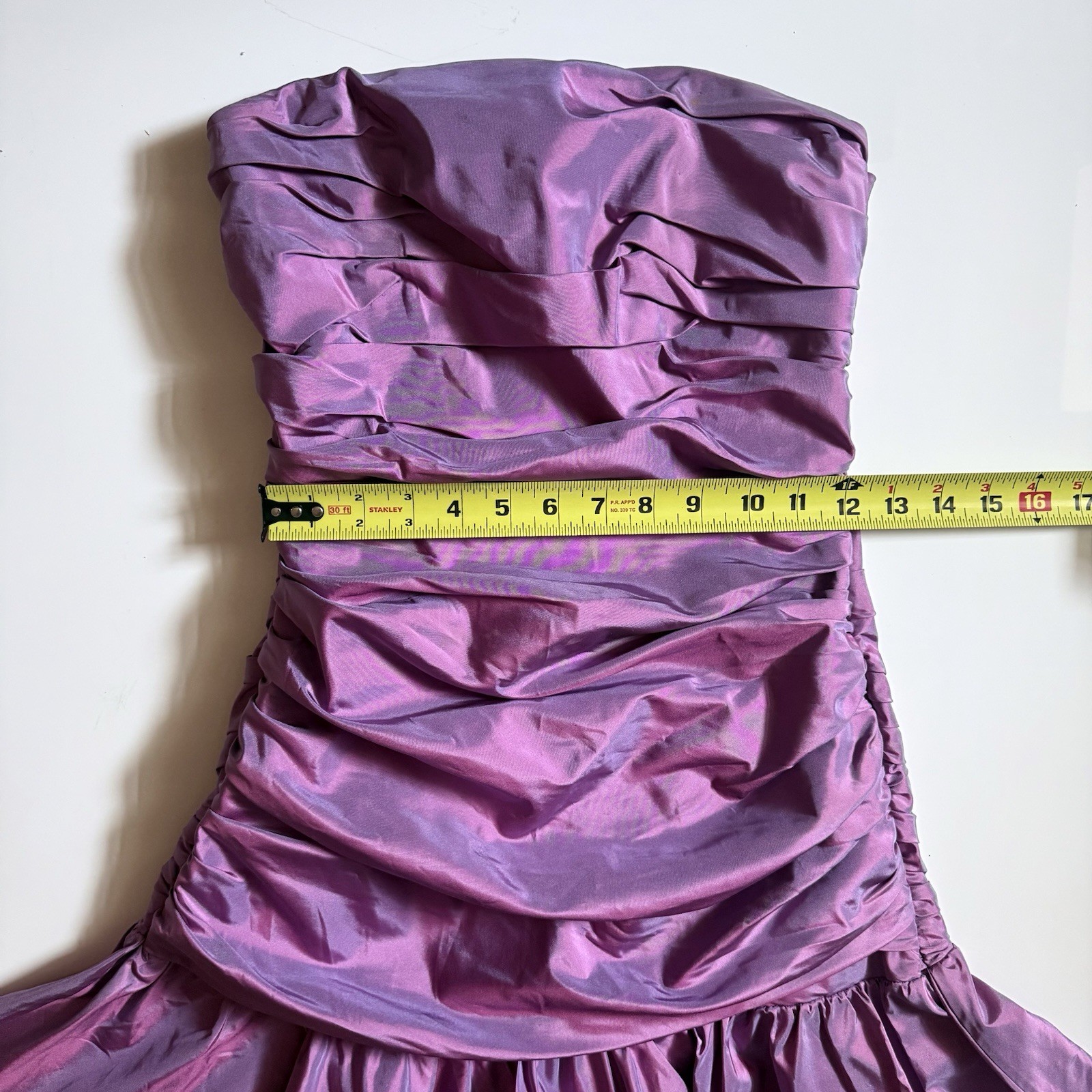 Betsey Johnson Purple/Mauve Strapless Taffeta Mini Mermaid Cocktail Dress