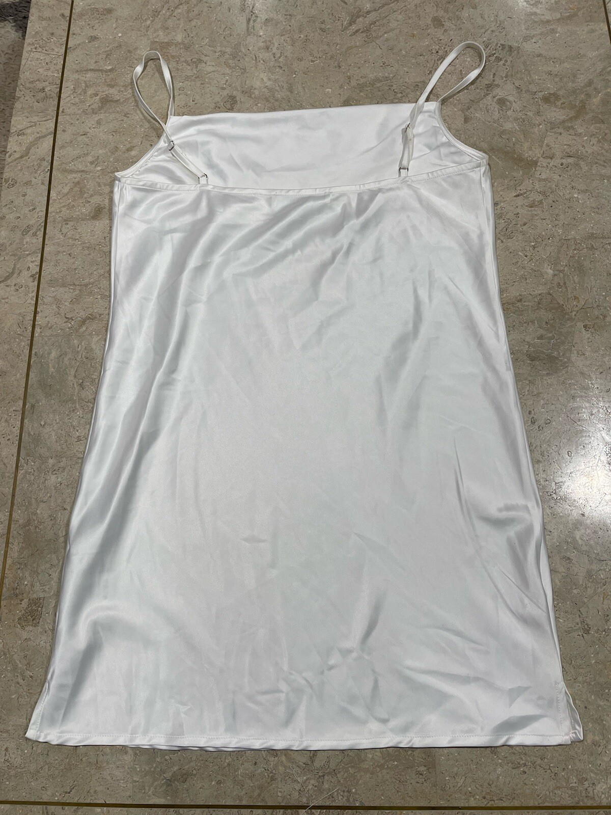Heiress Beverly Hills Slip Dress Solid White Unlined Womens Small