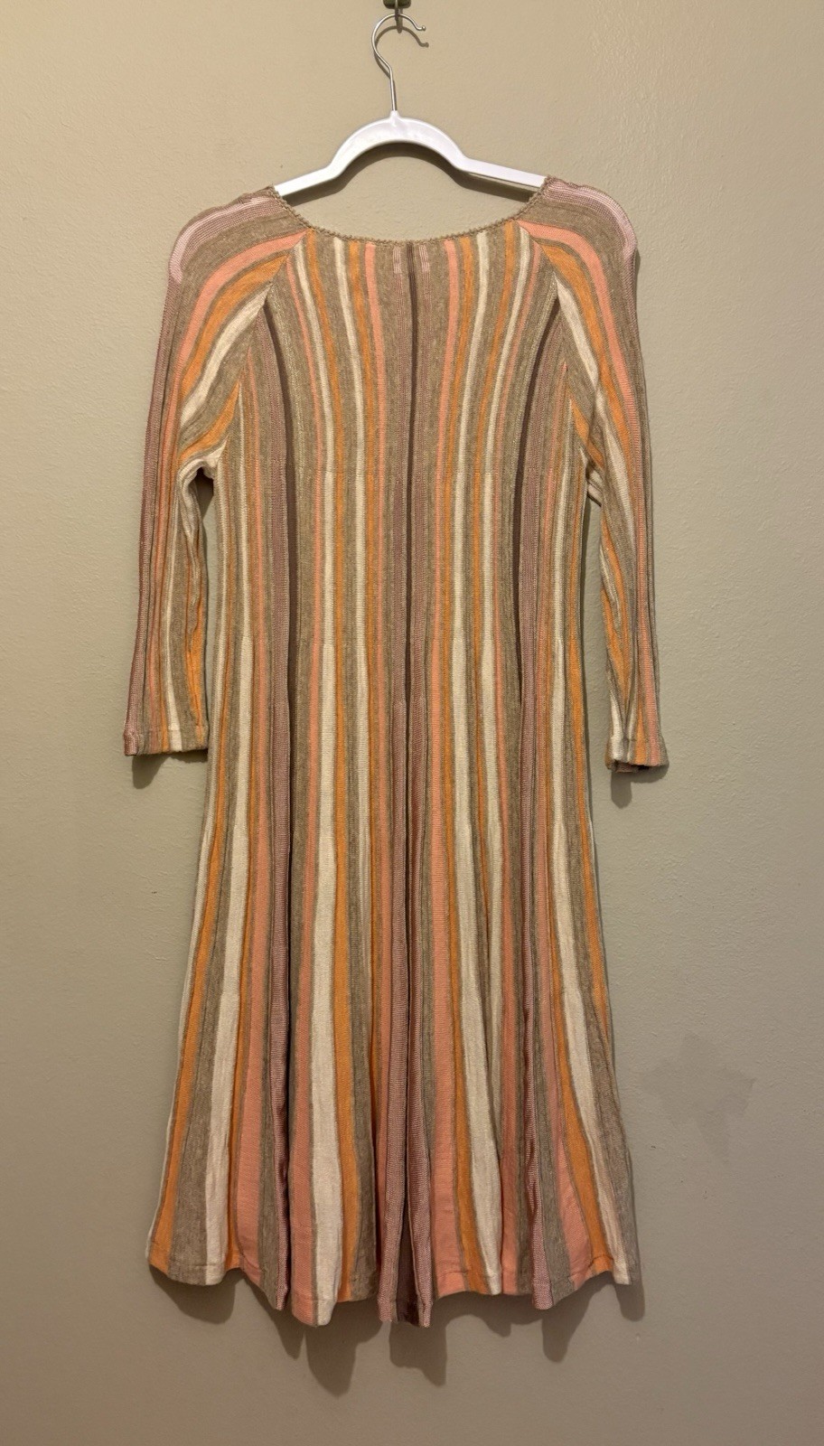 Anthropologie Moth Nora Swing Striped Wool Blend Dress – Large