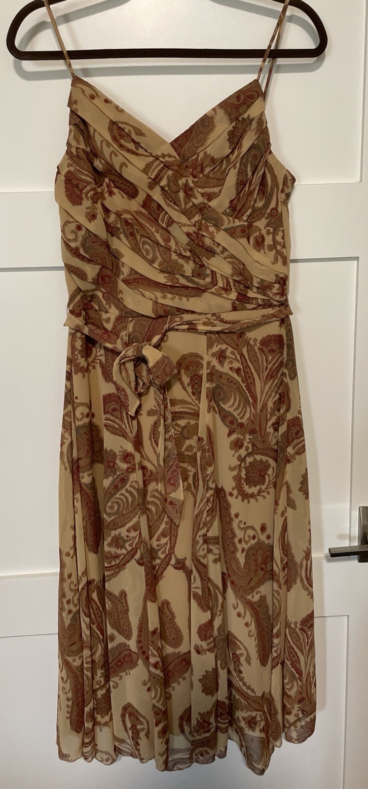 Rabbit Rabbit Rabbit Fit Flare Spaghetti Strap Dress Sz 8, 34″ Chest, 37″ Long