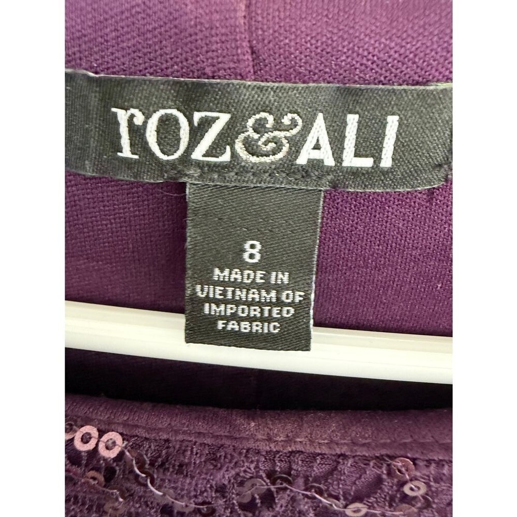 Roz & Ali Purple Sequined Midi Dress