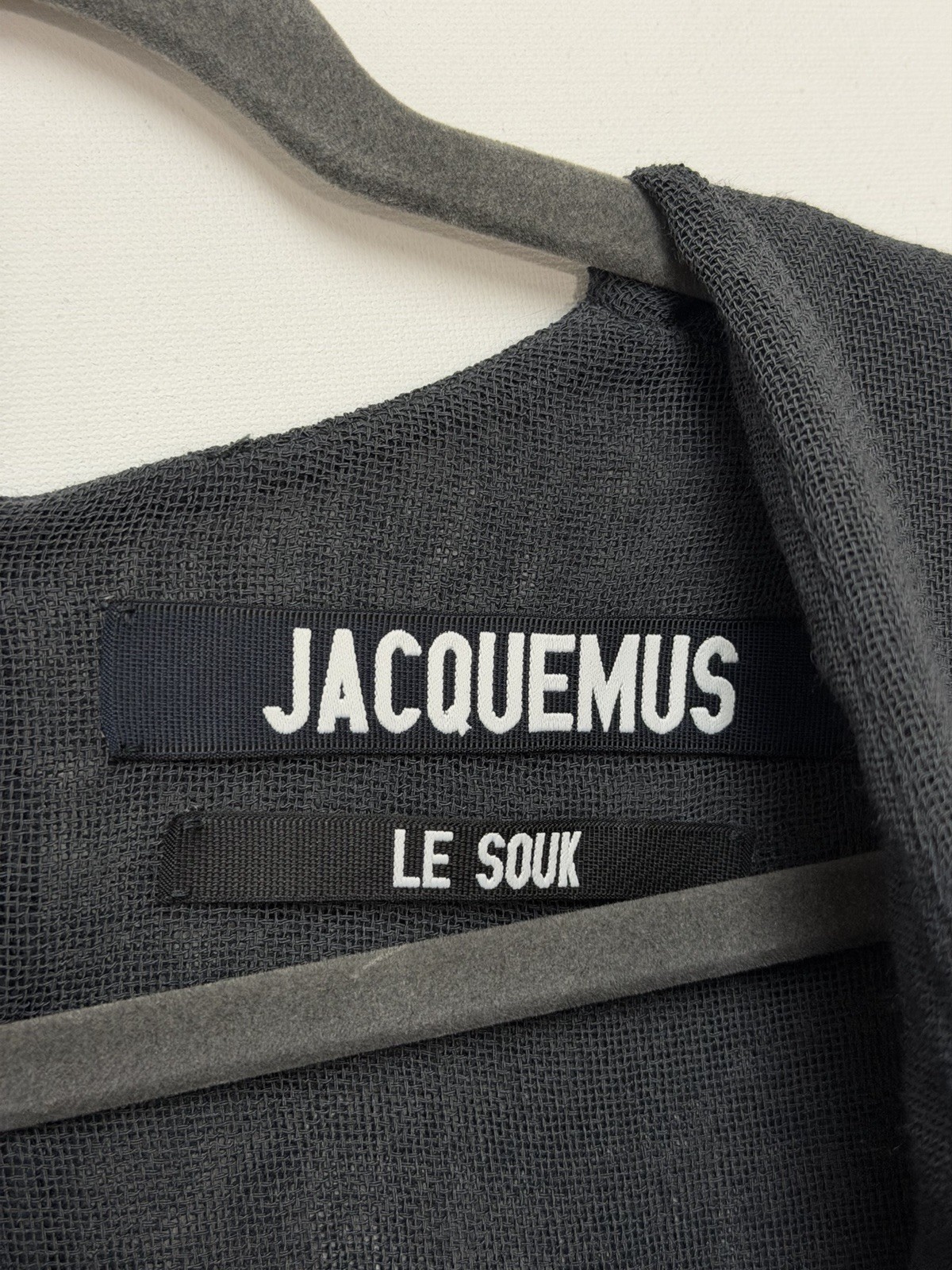 Jacquemus Le Souk Mini Dress Women’s Size 34 Charcoal Gray Polyester Wool Blend