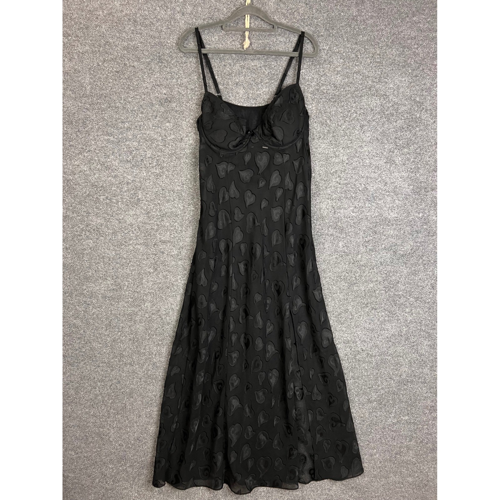 VINTAGE Victoria’s Secret Slip Dress XL Excellent Heart Devore Maxi Bustier