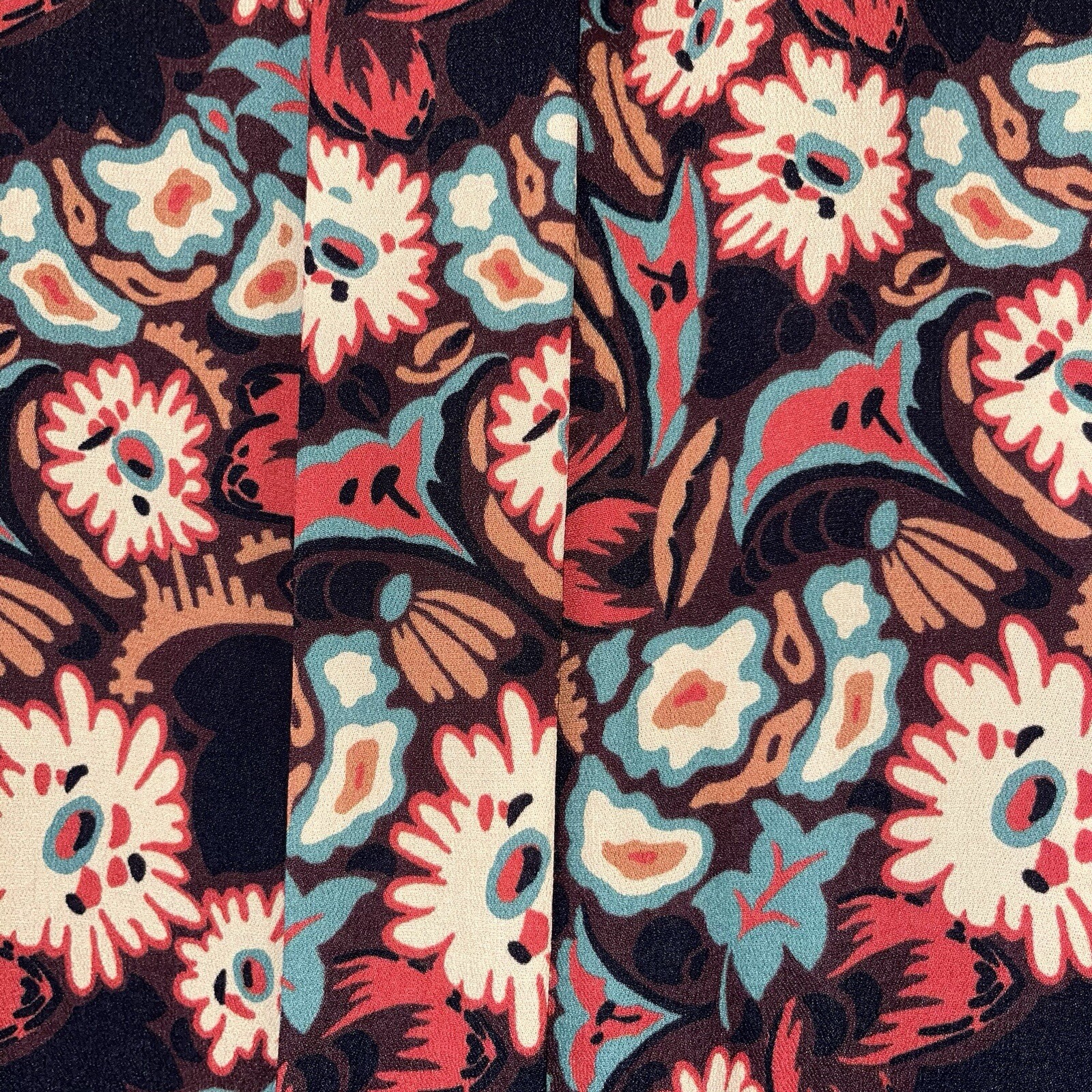 Anna Sui Larkspur Fields Floral Shift Dress Black Size 2 90s Vintage 🟡