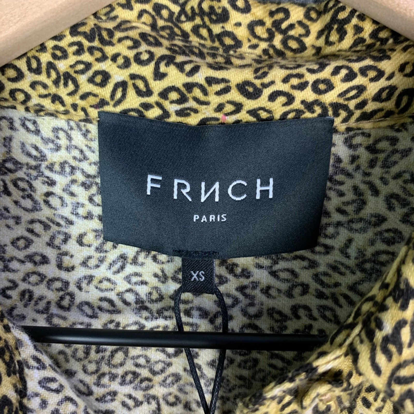 NWT $195 FRNCH Paris Juliette Leopard Print Tie Waist Button Down Maxi Dress XS