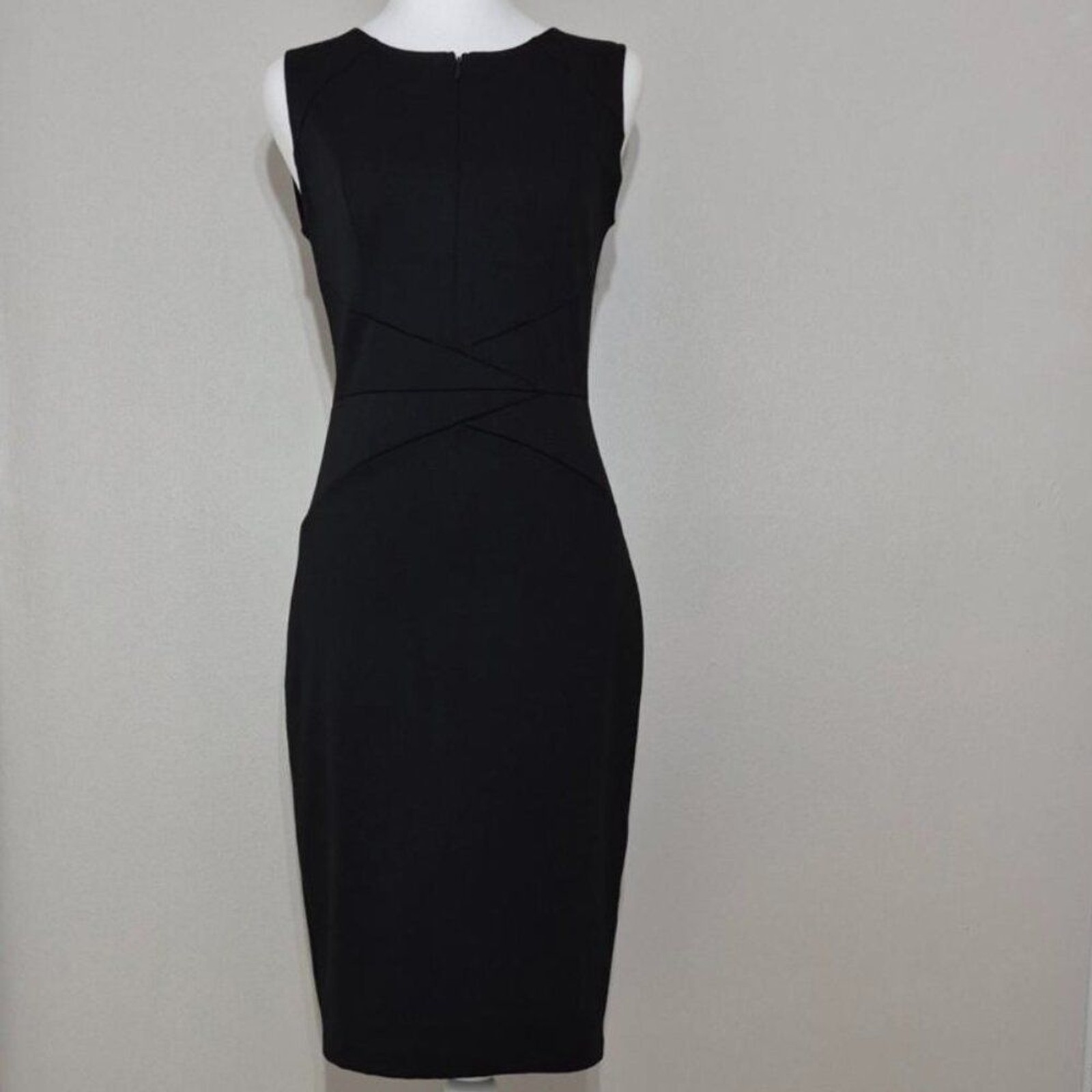 VFSHOW Women’s Black Front-Zipper Bodycon Sheath Dress Size Small