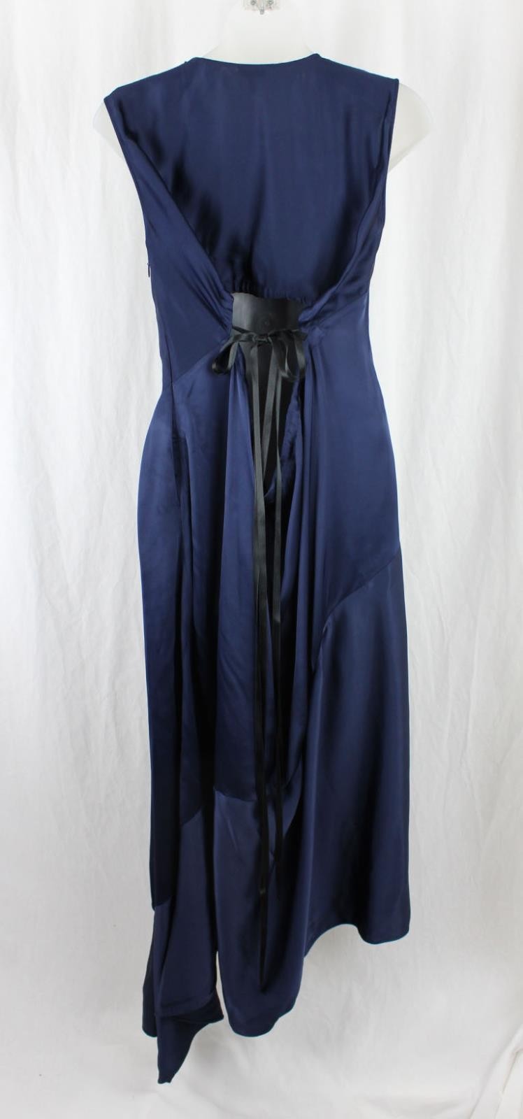 Loewe Women’s Navy Blue Sleeveless Back Cut Out Asymmetrical Dress 36 US 4