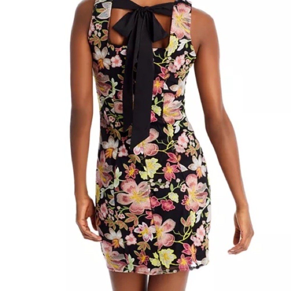 Sam Edelman Black and Yellow Sheath Mini Dress